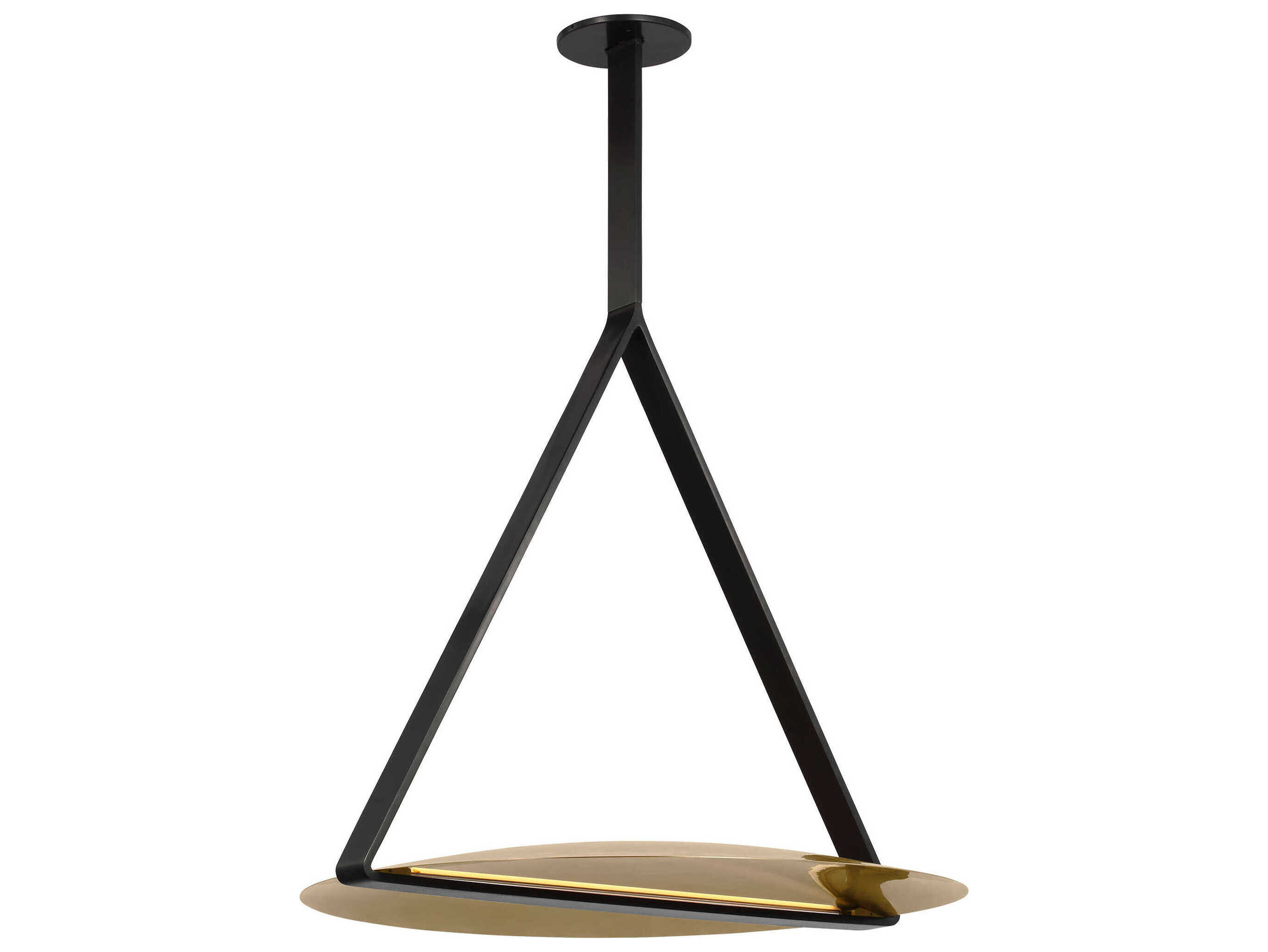 Visual Comfort Modern Cymbal 1-Light Dark Bronze Natural Brass Geometric Pendant