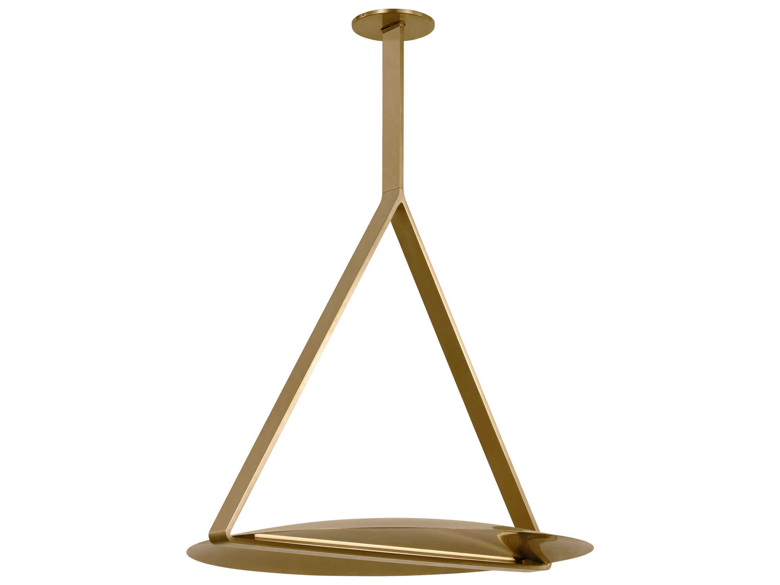 Visual Comfort Modern Cymbal 1-Light Natural Brass Geometric Pendant