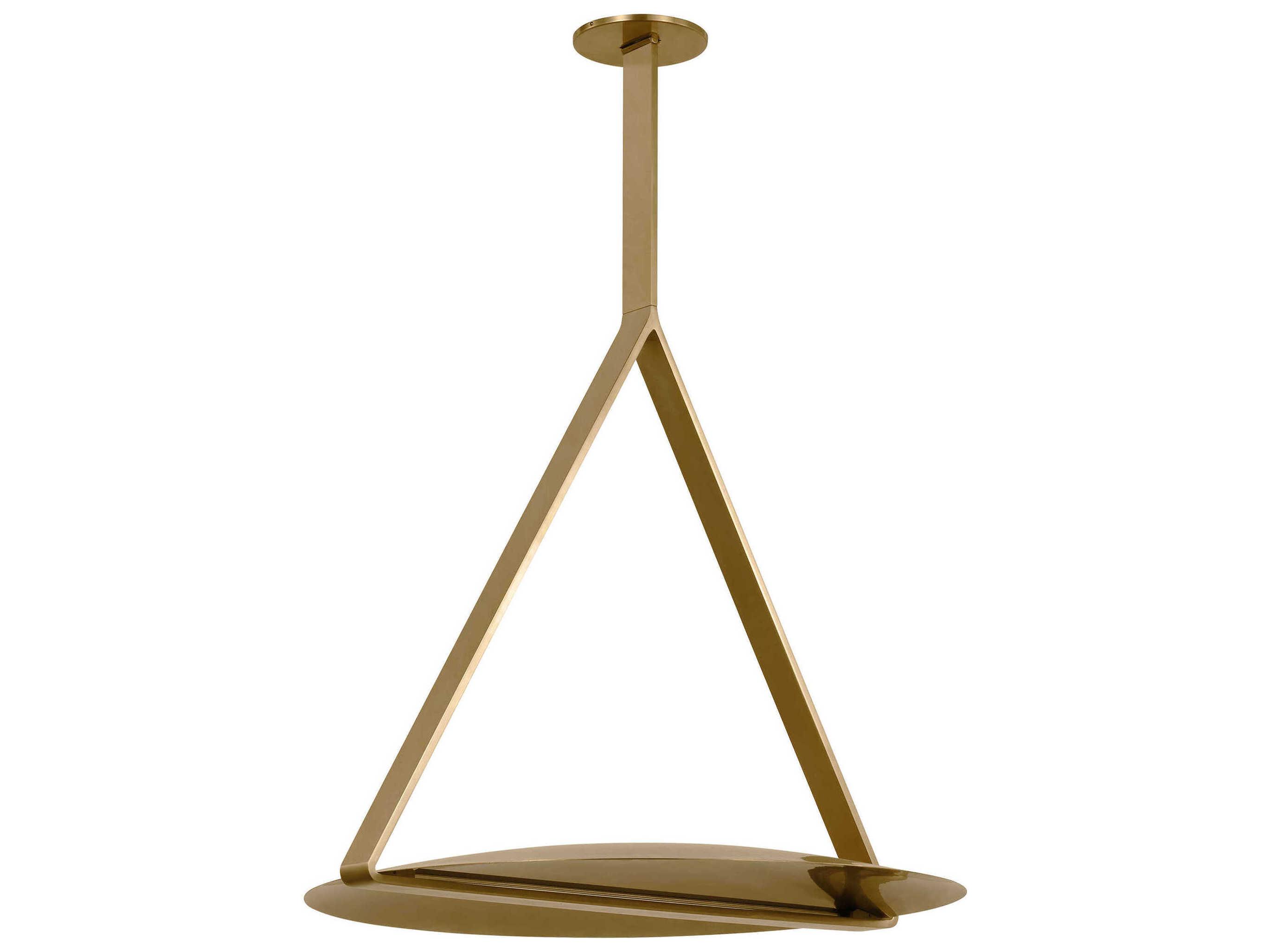 Visual Comfort Modern Cymbal 1-Light Natural Brass Geometric Pendant
