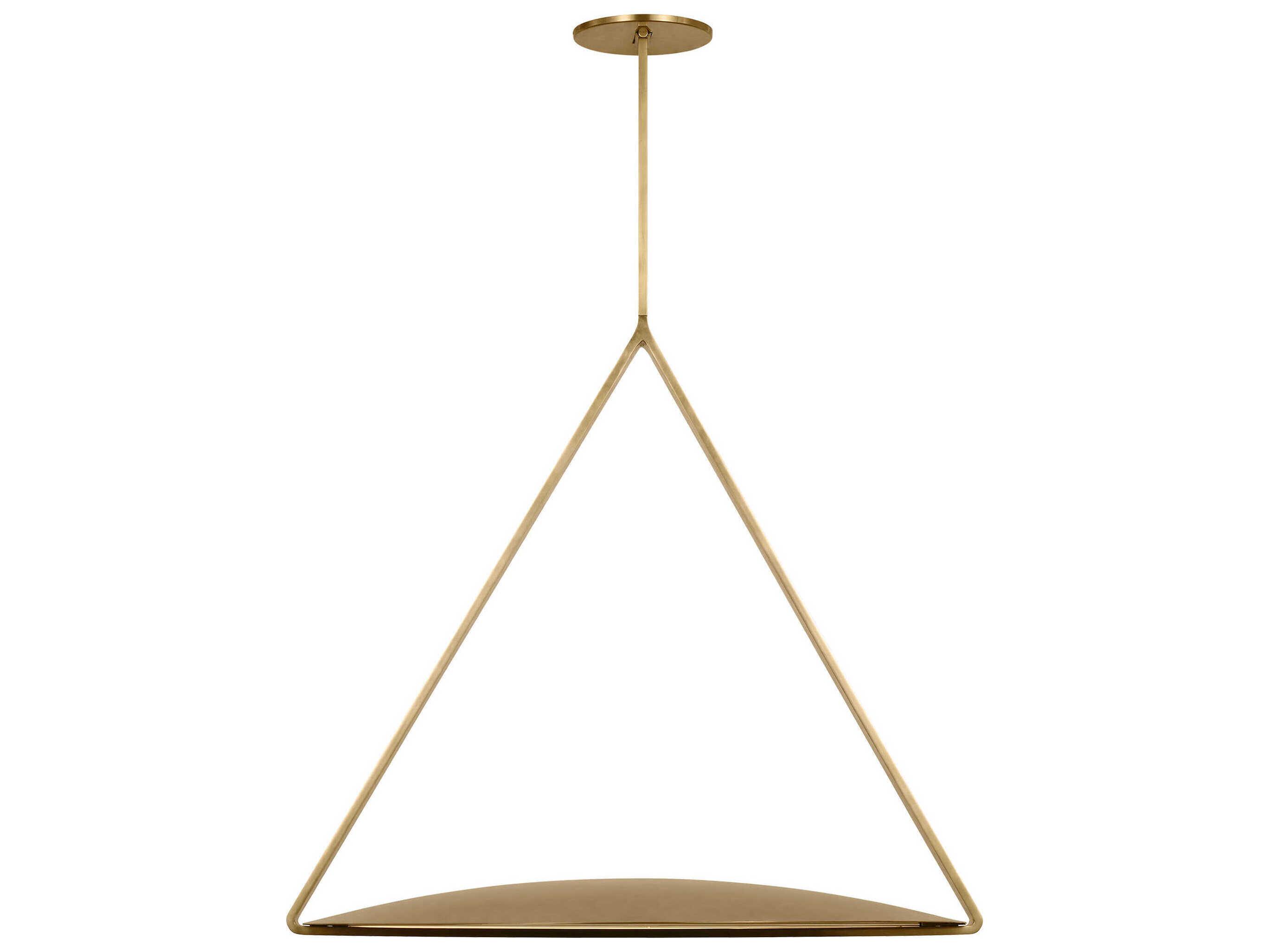 Visual Comfort Modern Cymbal 1-Light Natural Brass Geometric Pendant