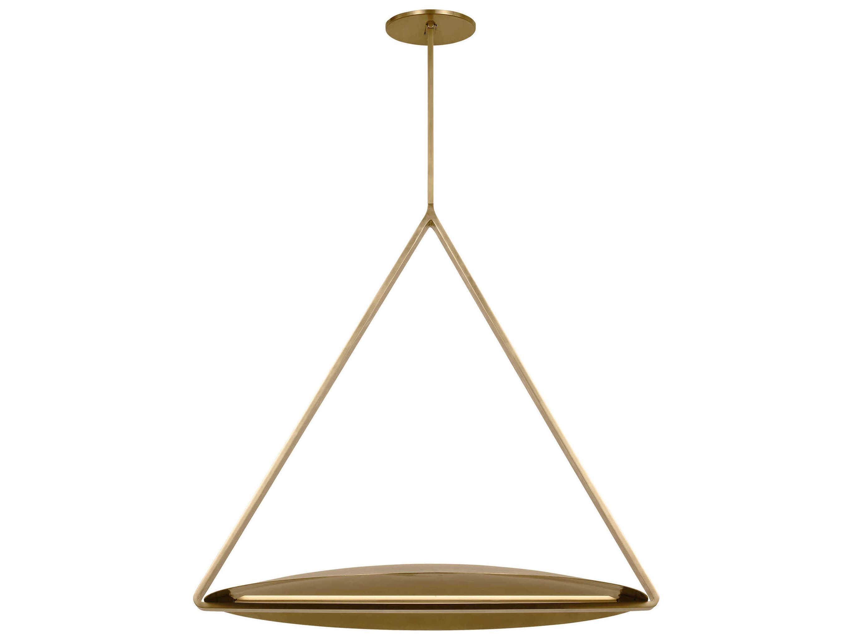 Visual Comfort Modern Cymbal 1-Light Natural Brass Geometric Pendant