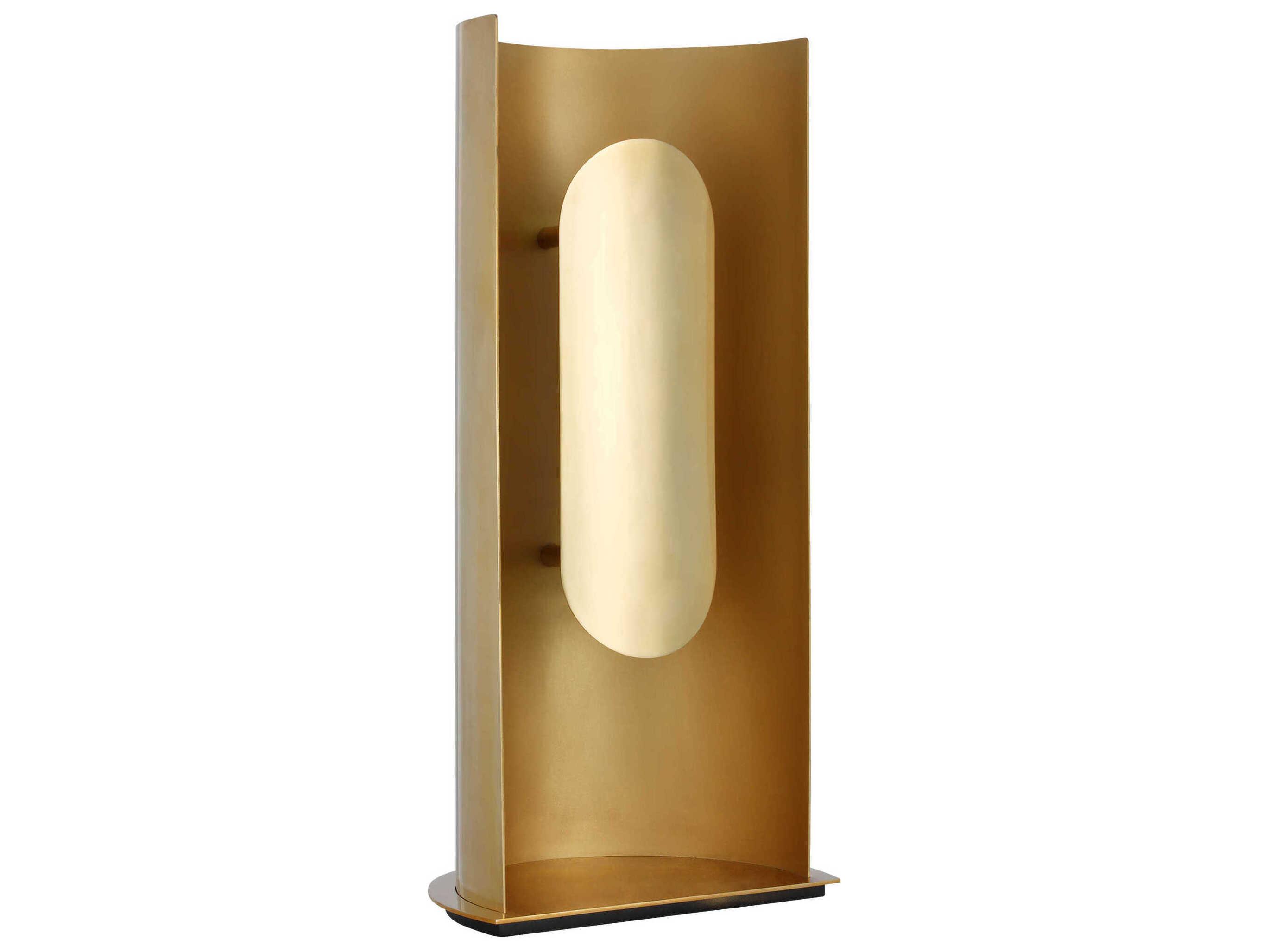 Visual Comfort Modern Shielded Hand Rubbed Antique Brass Table Lamp