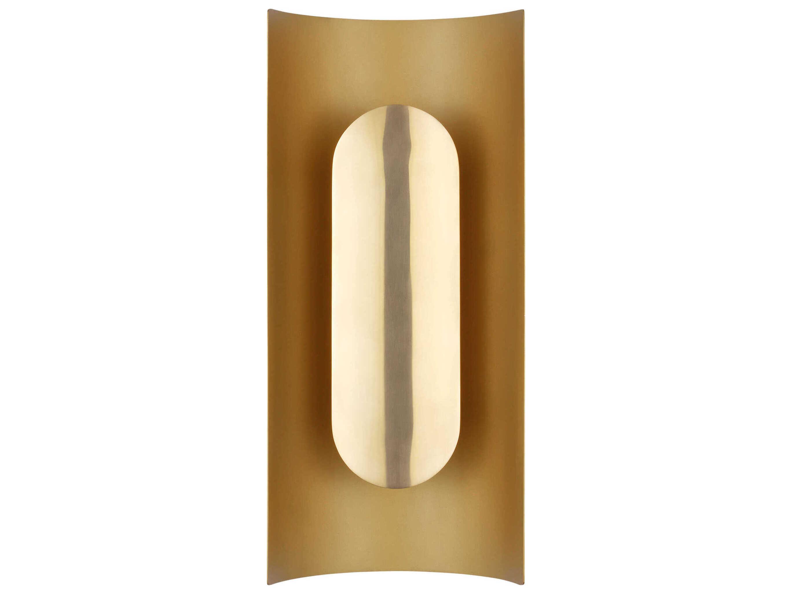 Visual Comfort Modern Shielded 1-Light Hand Rubbed Antique Brass Wall Sconce