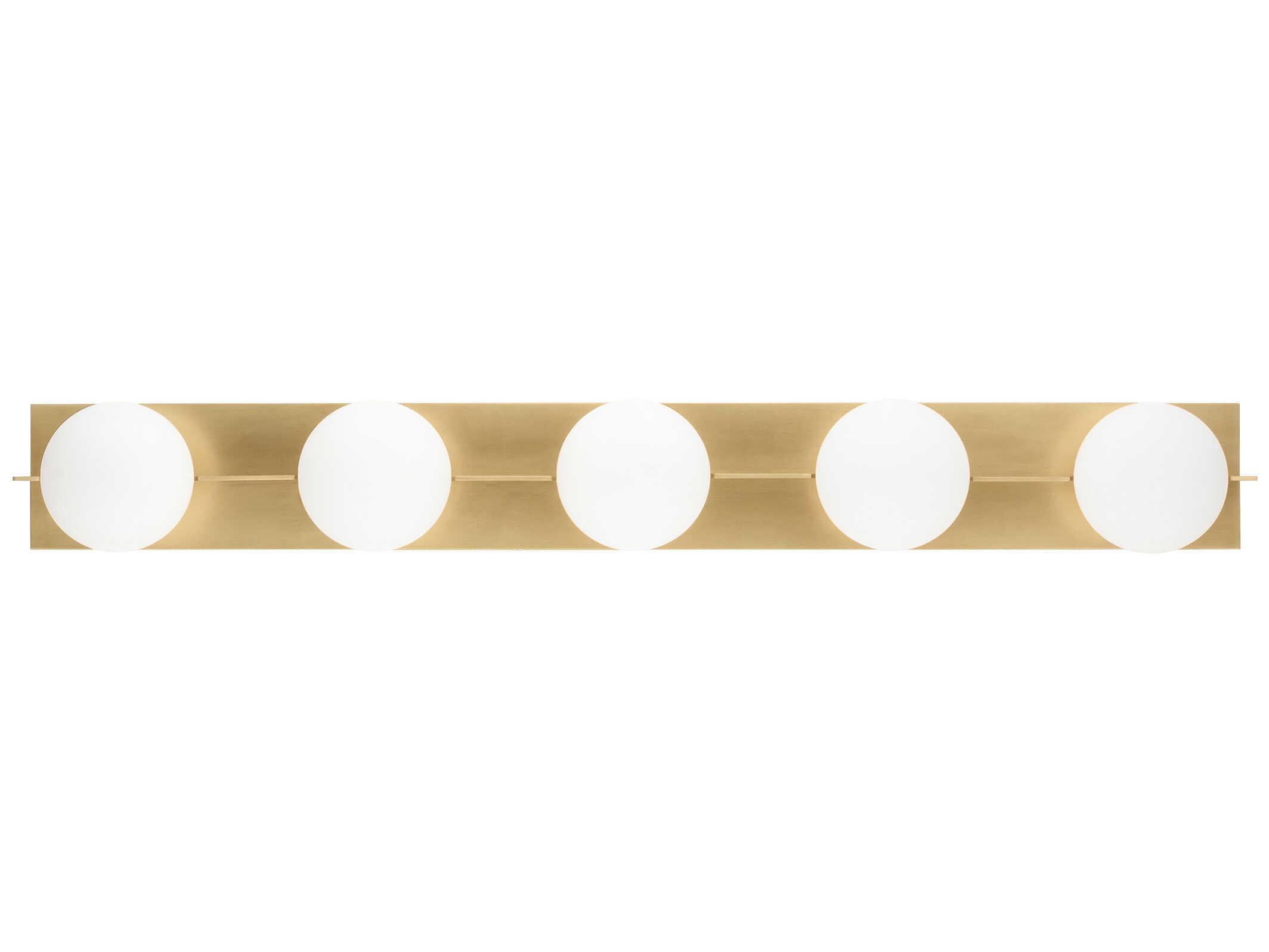 Visual Comfort Modern Orbel 5-Light Natural Brass Vanity Light
