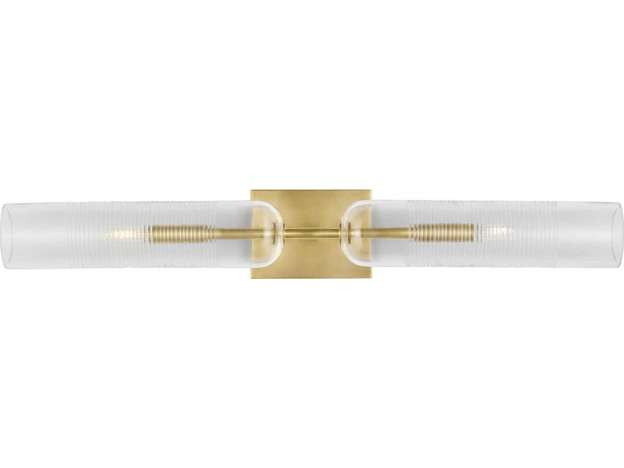 Visual Comfort Modern Leano 2-Light Brass Vanity Light