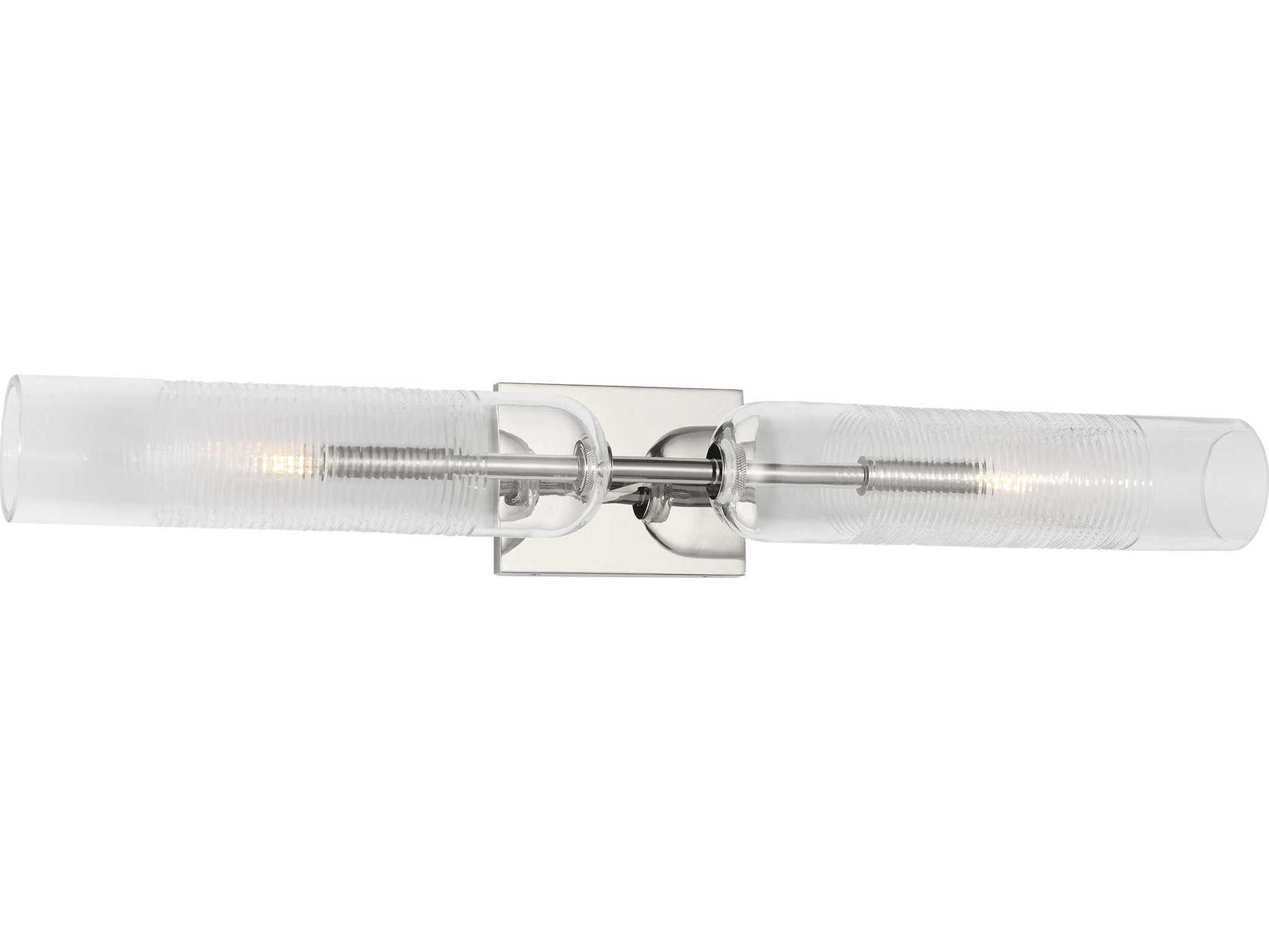 Visual Comfort Modern Leano 2-Light Polished Nickel Vanity Light