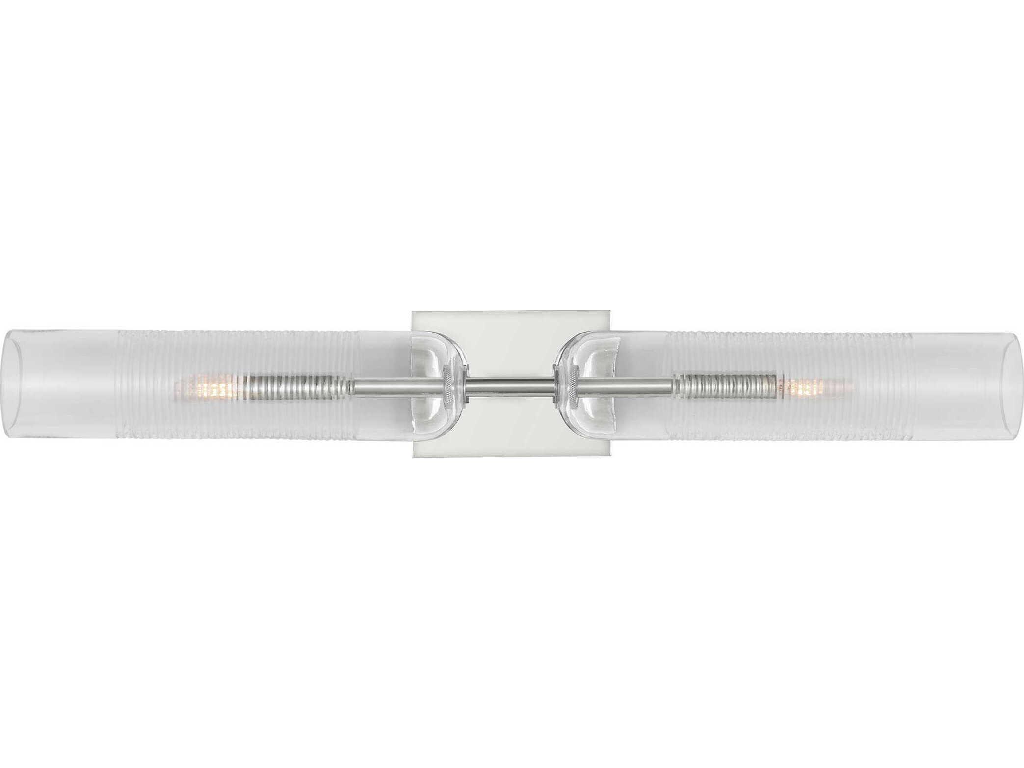Visual Comfort Modern Leano 2-Light Polished Nickel Vanity Light