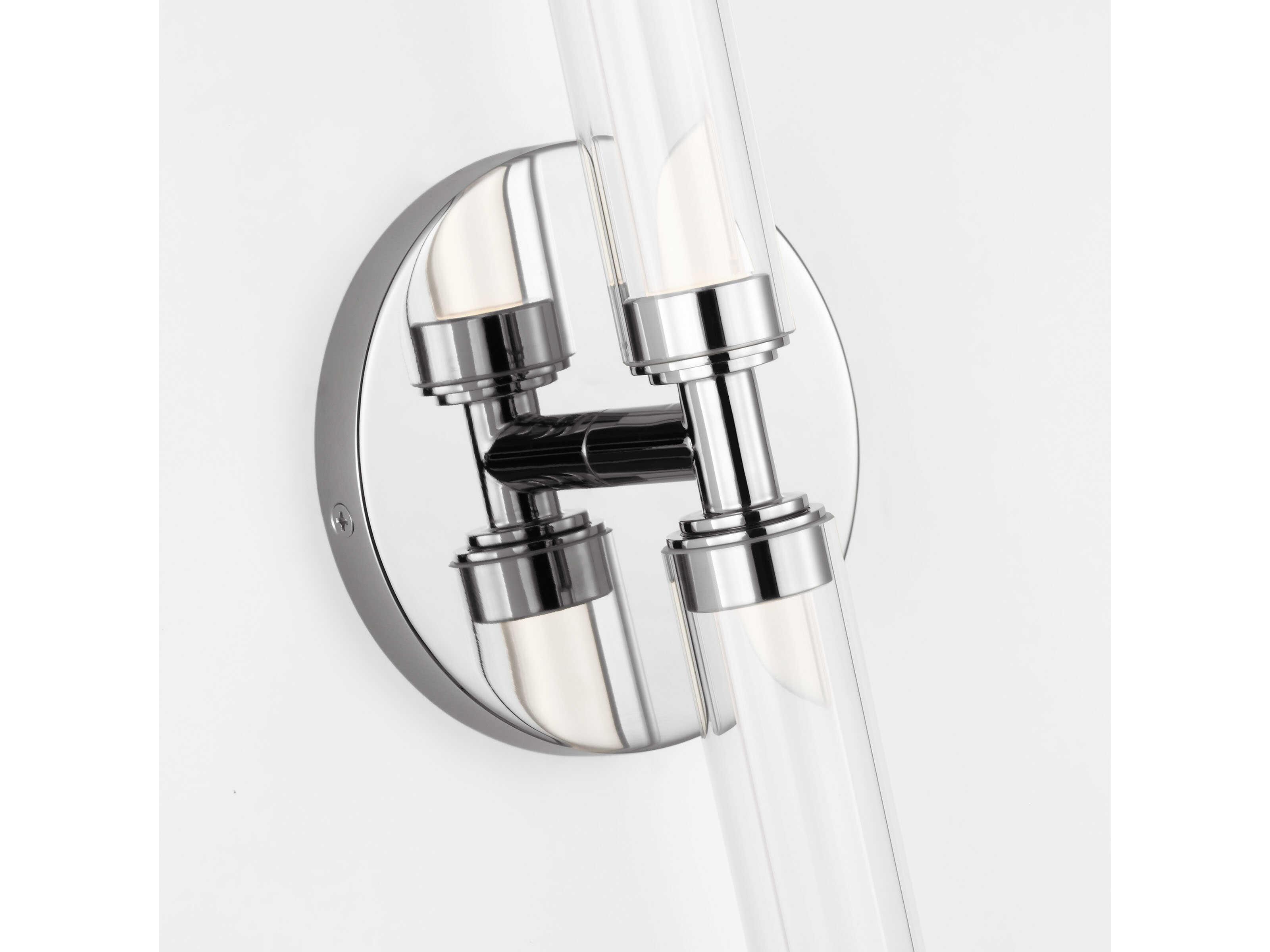 Visual Comfort Modern Poza 2-Light Polished Nickel Vanity Light