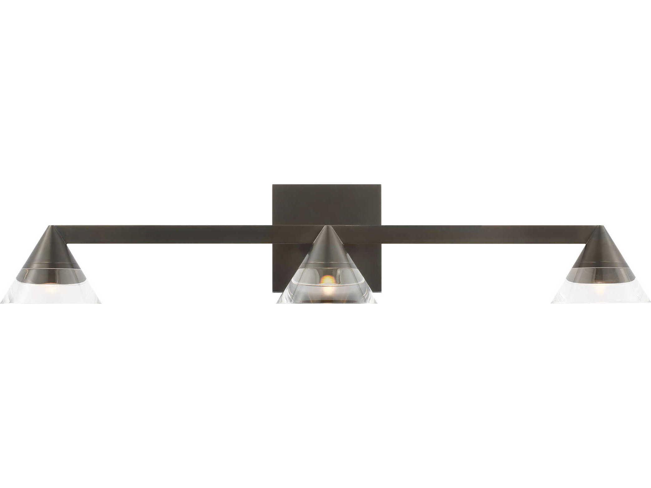 Visual Comfort Modern Midrand 3-Light Bronze Vanity Light