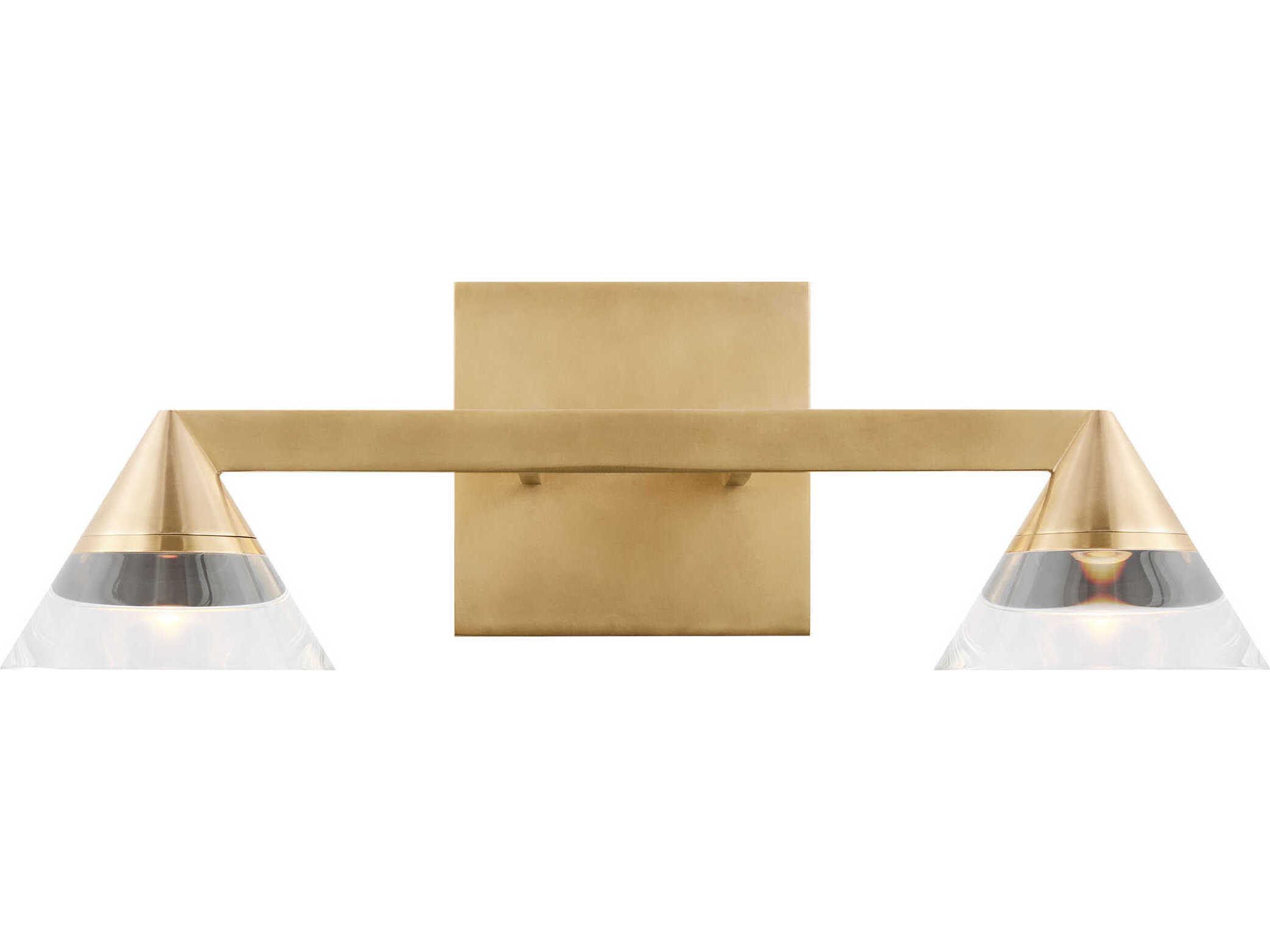 Visual Comfort Modern Midrand 2-Light Brass Vanity Light