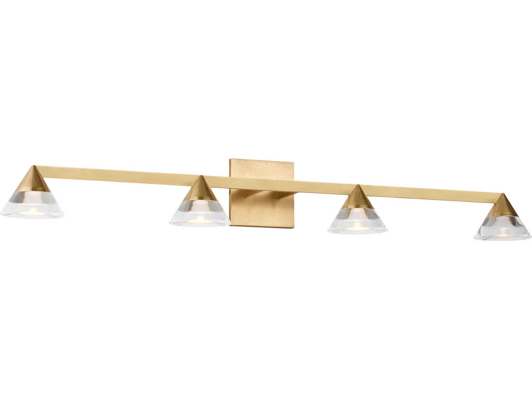Visual Comfort Modern Midrand 4-Light Brass Vanity Light