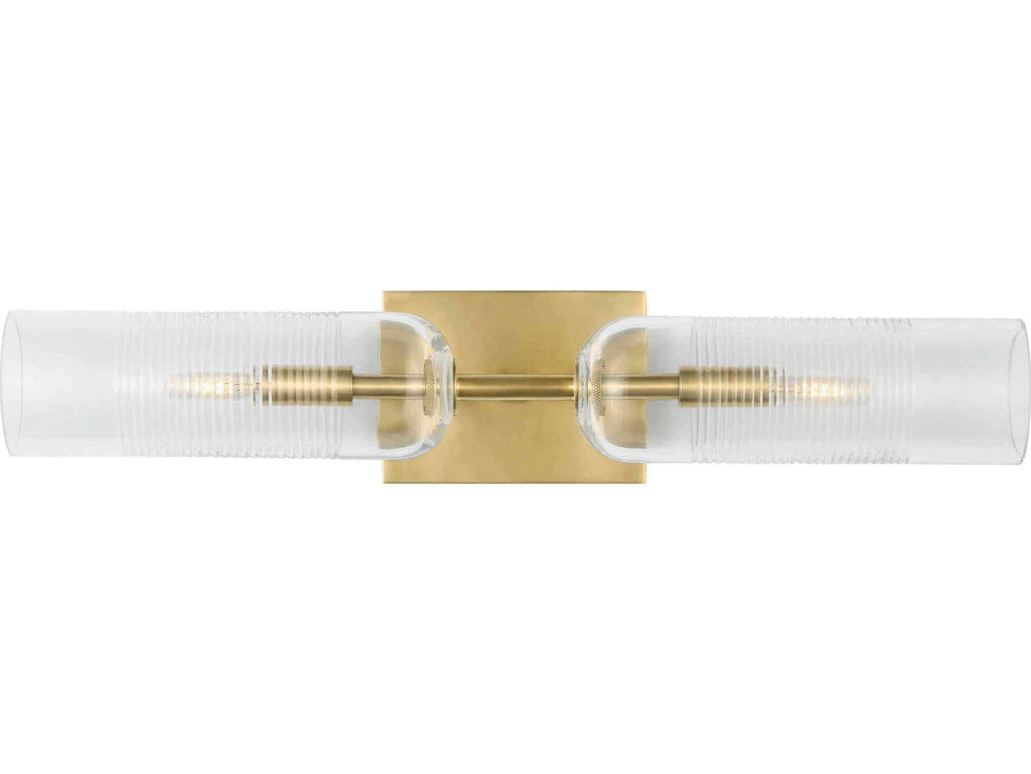 Visual Comfort Modern Leano 2-Light Brass Vanity Light