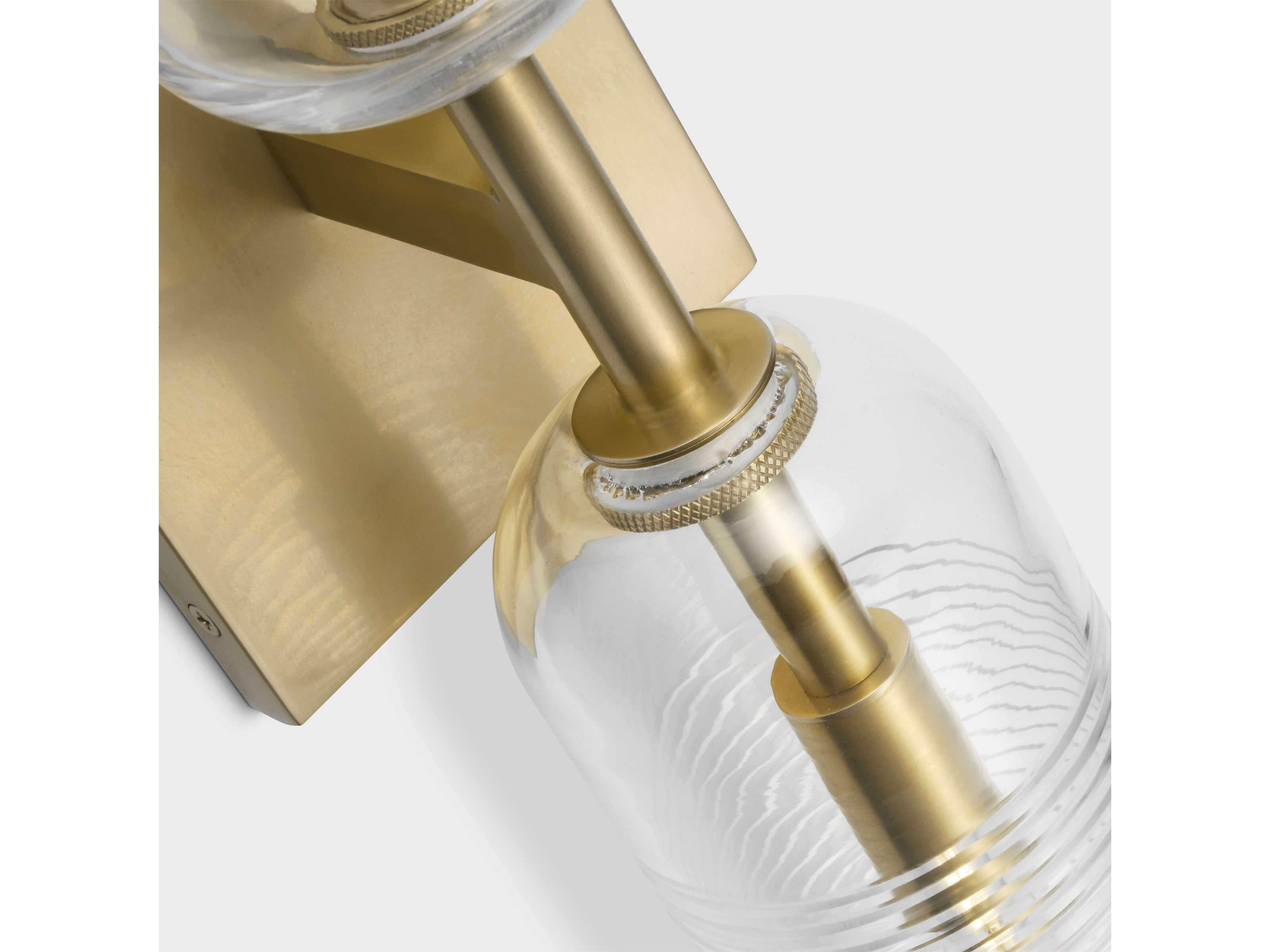 Visual Comfort Modern Leano 2-Light Brass Vanity Light