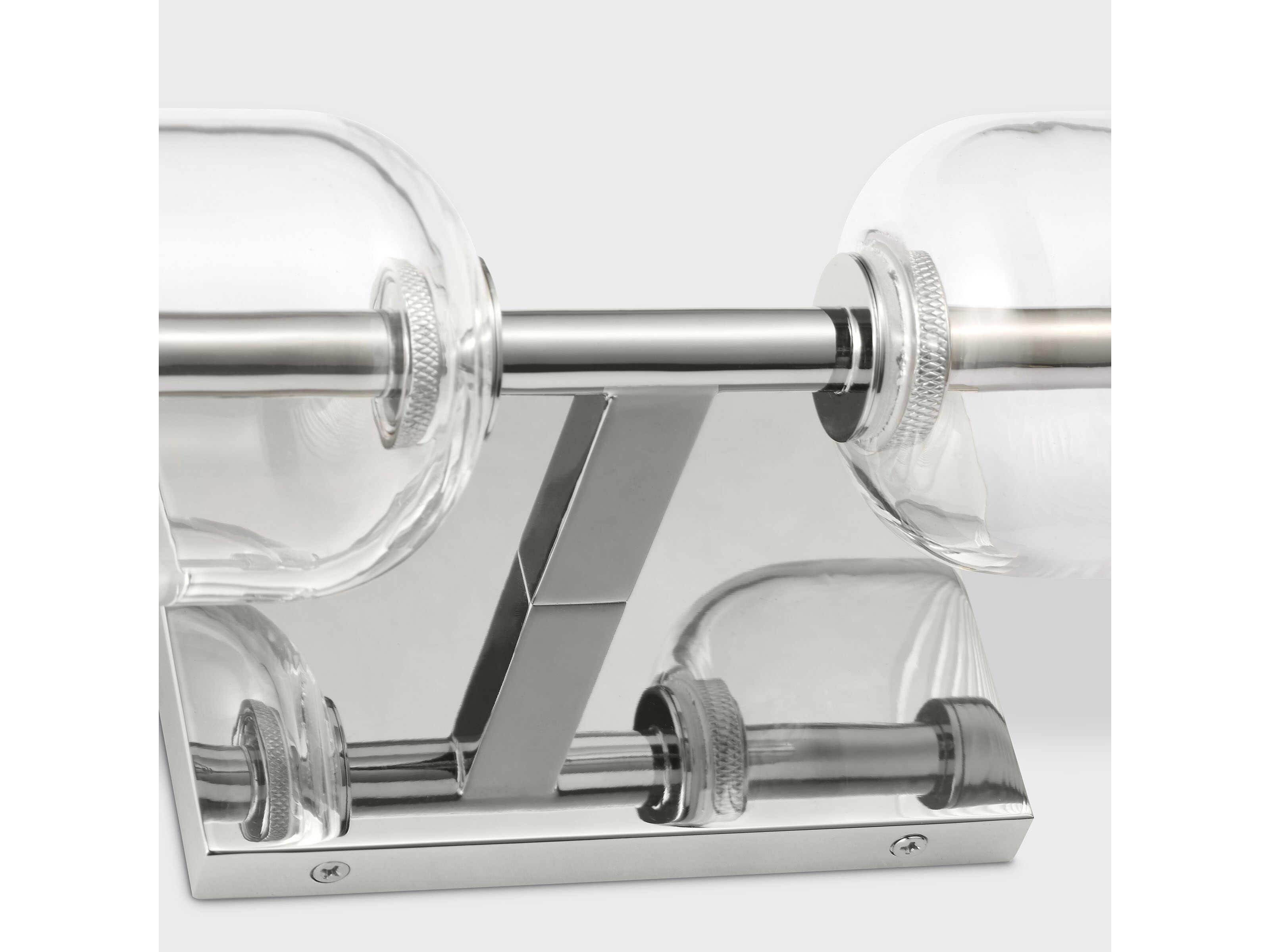 Visual Comfort Modern Leano 2-Light Polished Nickel Vanity Light