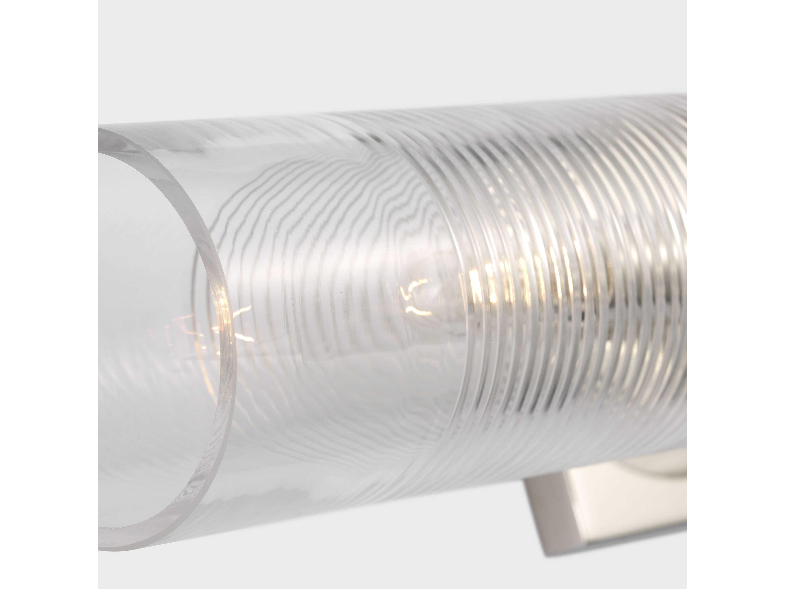 Visual Comfort Modern Leano 2-Light Polished Nickel Vanity Light