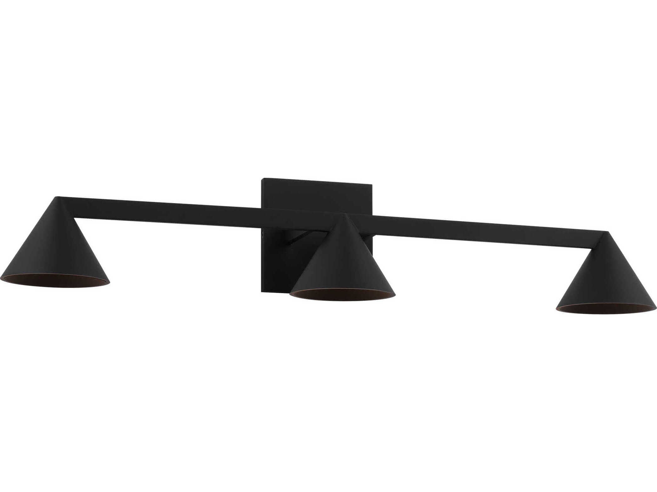 Visual Comfort Modern Midrand 3-Light Nightshade Black Vanity Light