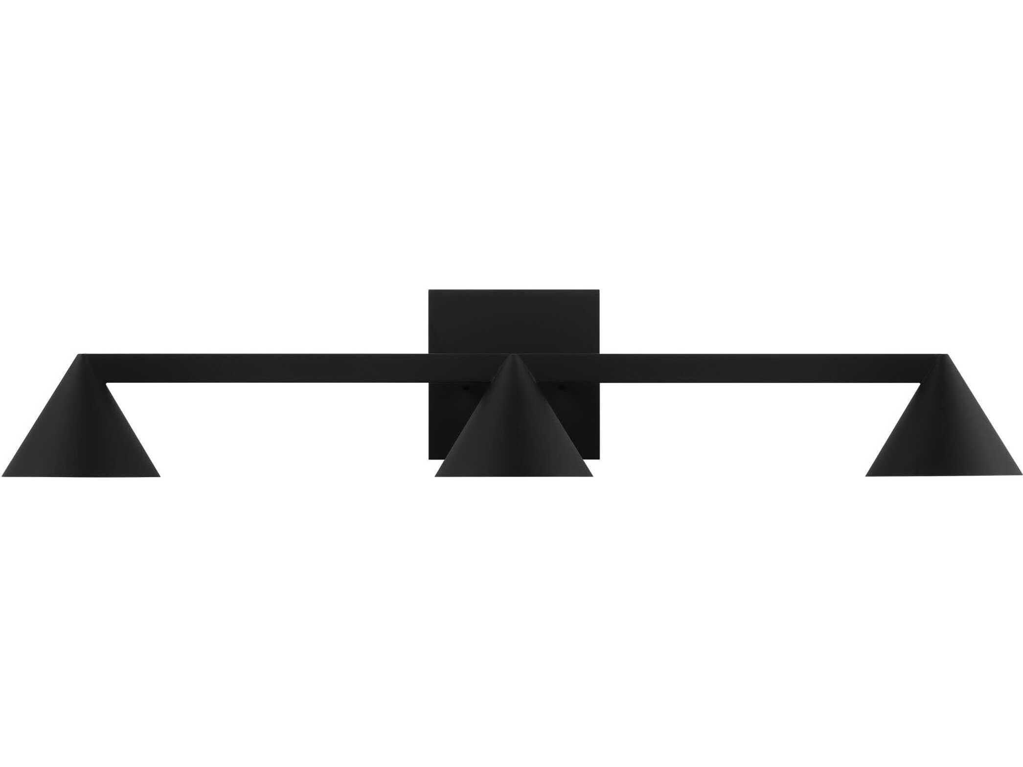 Visual Comfort Modern Midrand 3-Light Nightshade Black Vanity Light