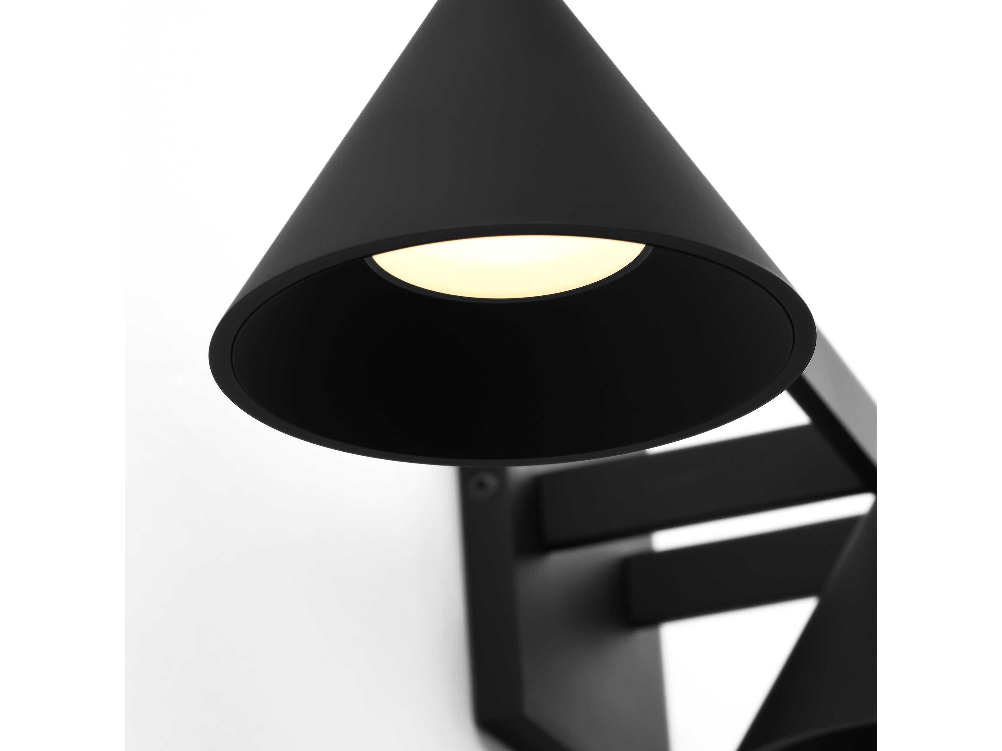 Visual Comfort Modern Midrand 3-Light Nightshade Black Vanity Light