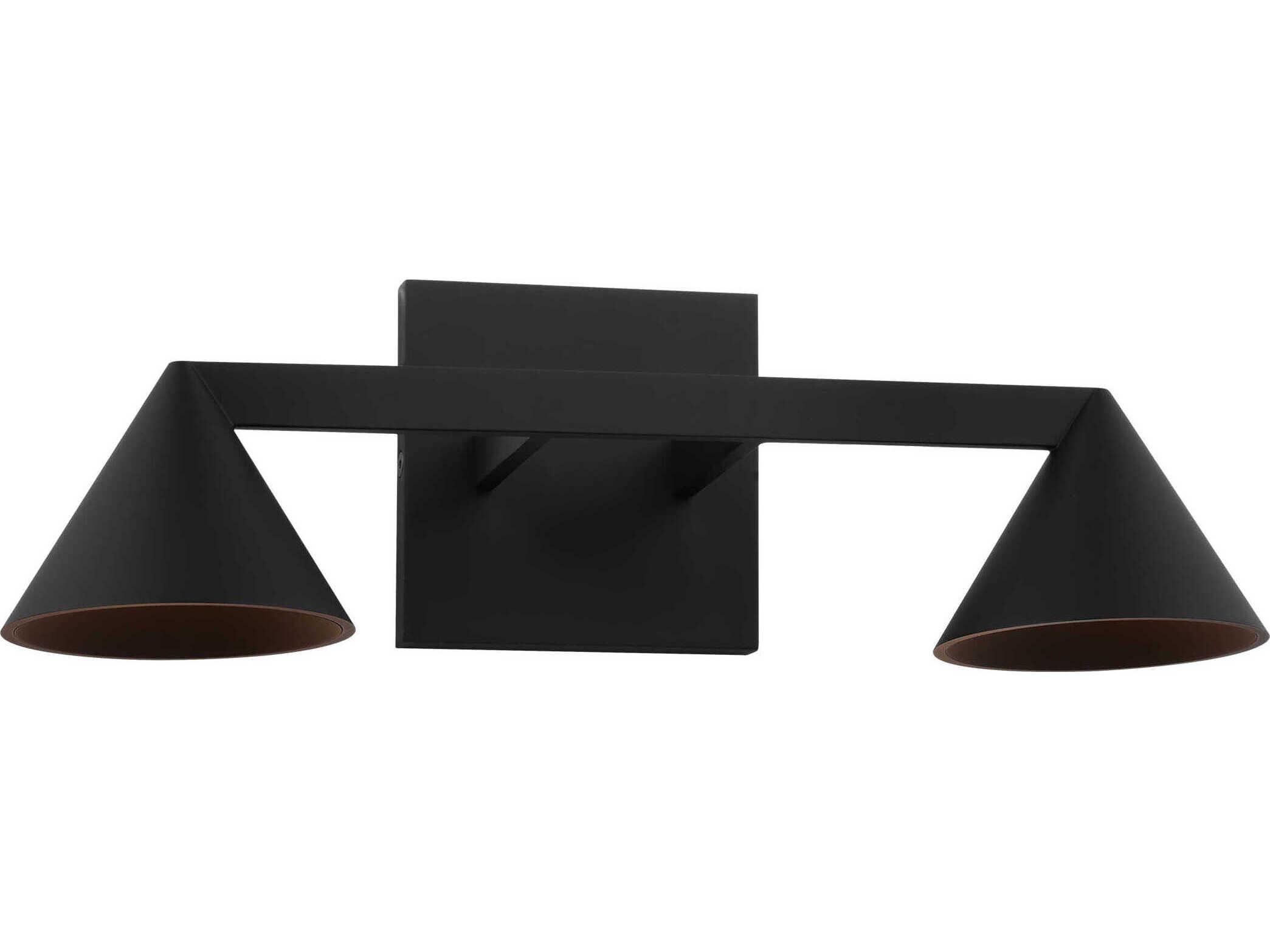 Visual Comfort Modern Midrand 2-Light Nightshade Black Vanity Light