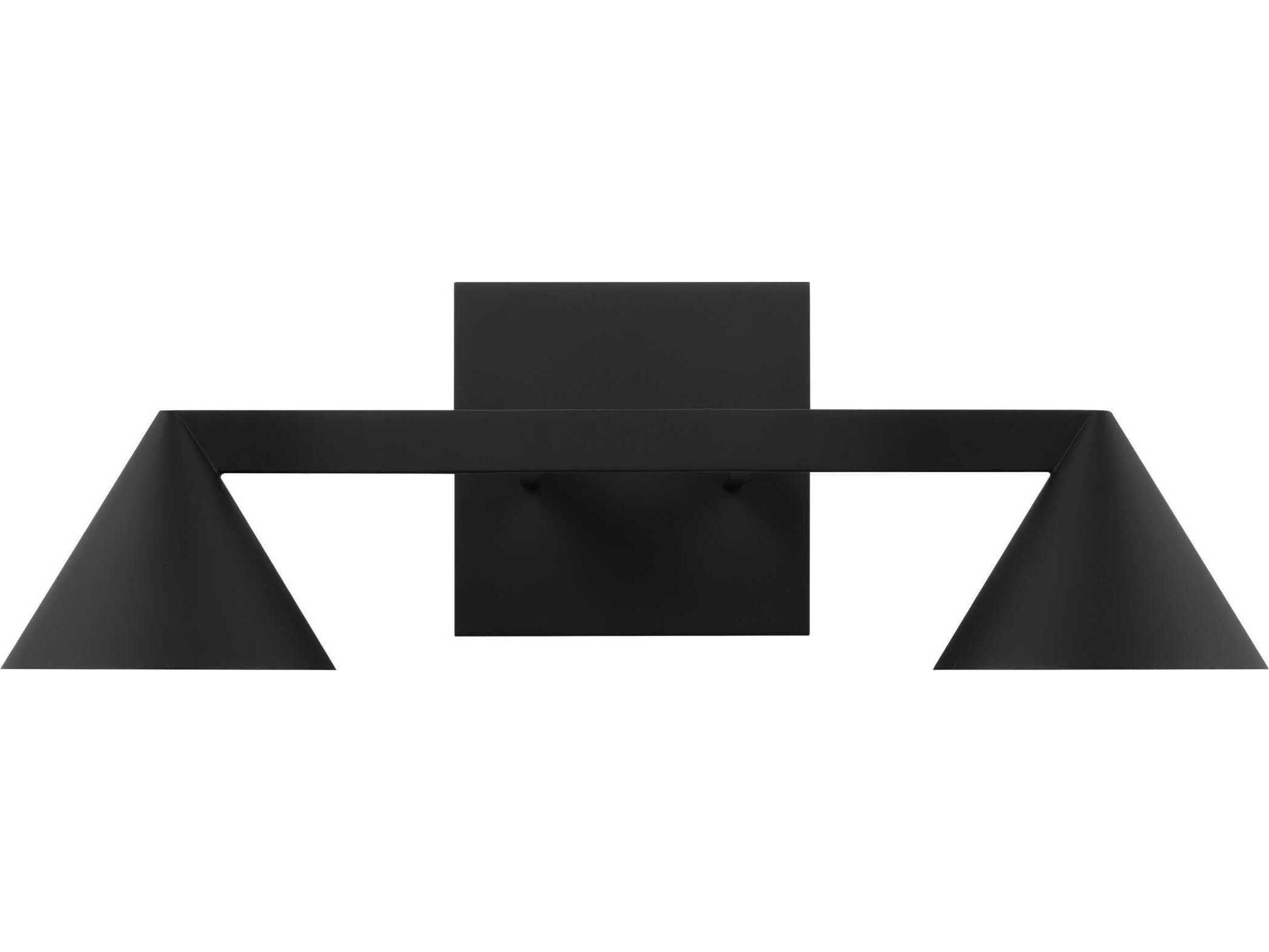 Visual Comfort Modern Midrand 2-Light Nightshade Black Vanity Light