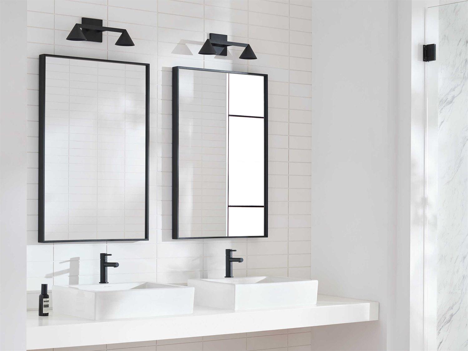 Visual Comfort Modern Midrand 2-Light Nightshade Black Vanity Light