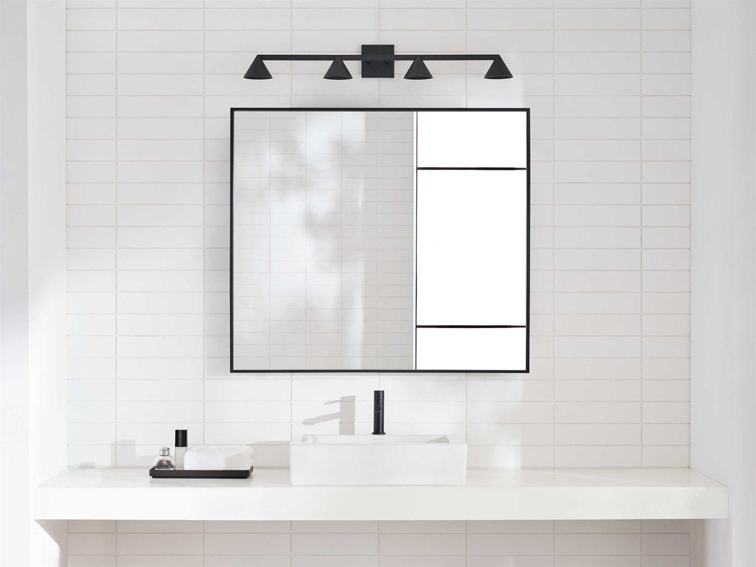 Visual Comfort Modern Midrand 4-Light Nightshade Black Vanity Light