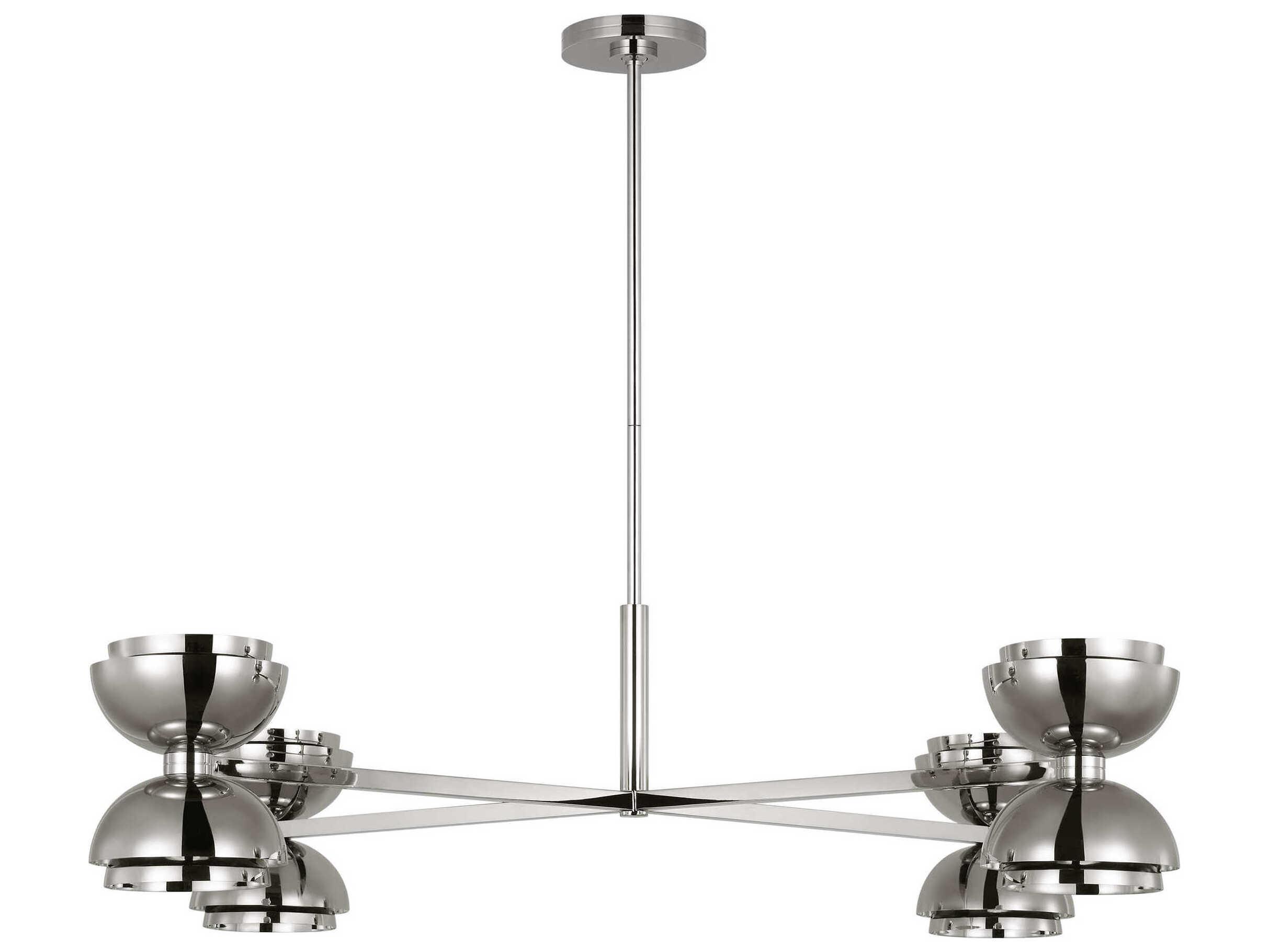 Visual Comfort Modern Shanti 4-Light Polished Nickel Dome Chandelier