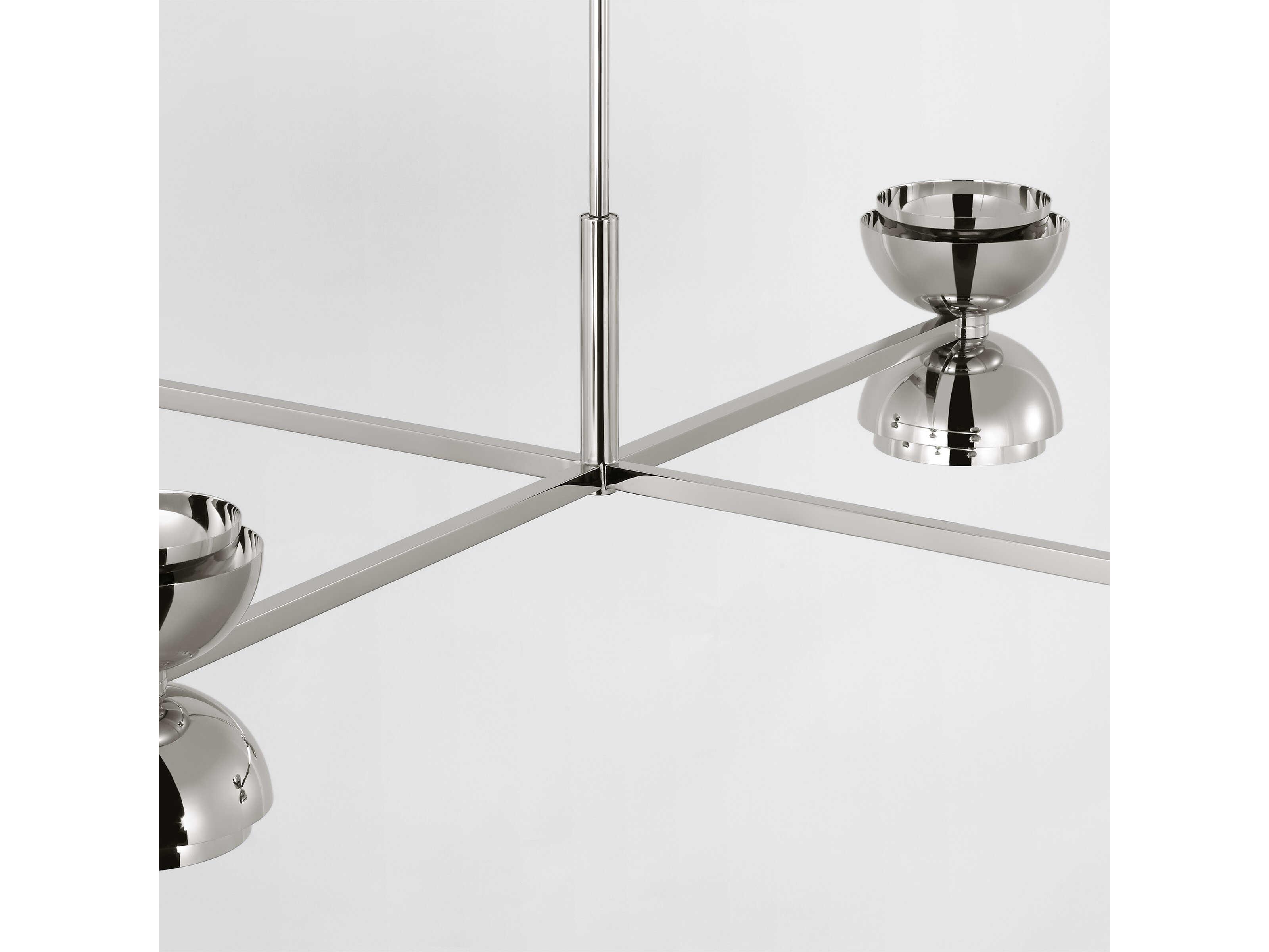 Visual Comfort Modern Shanti 4-Light Polished Nickel Dome Chandelier