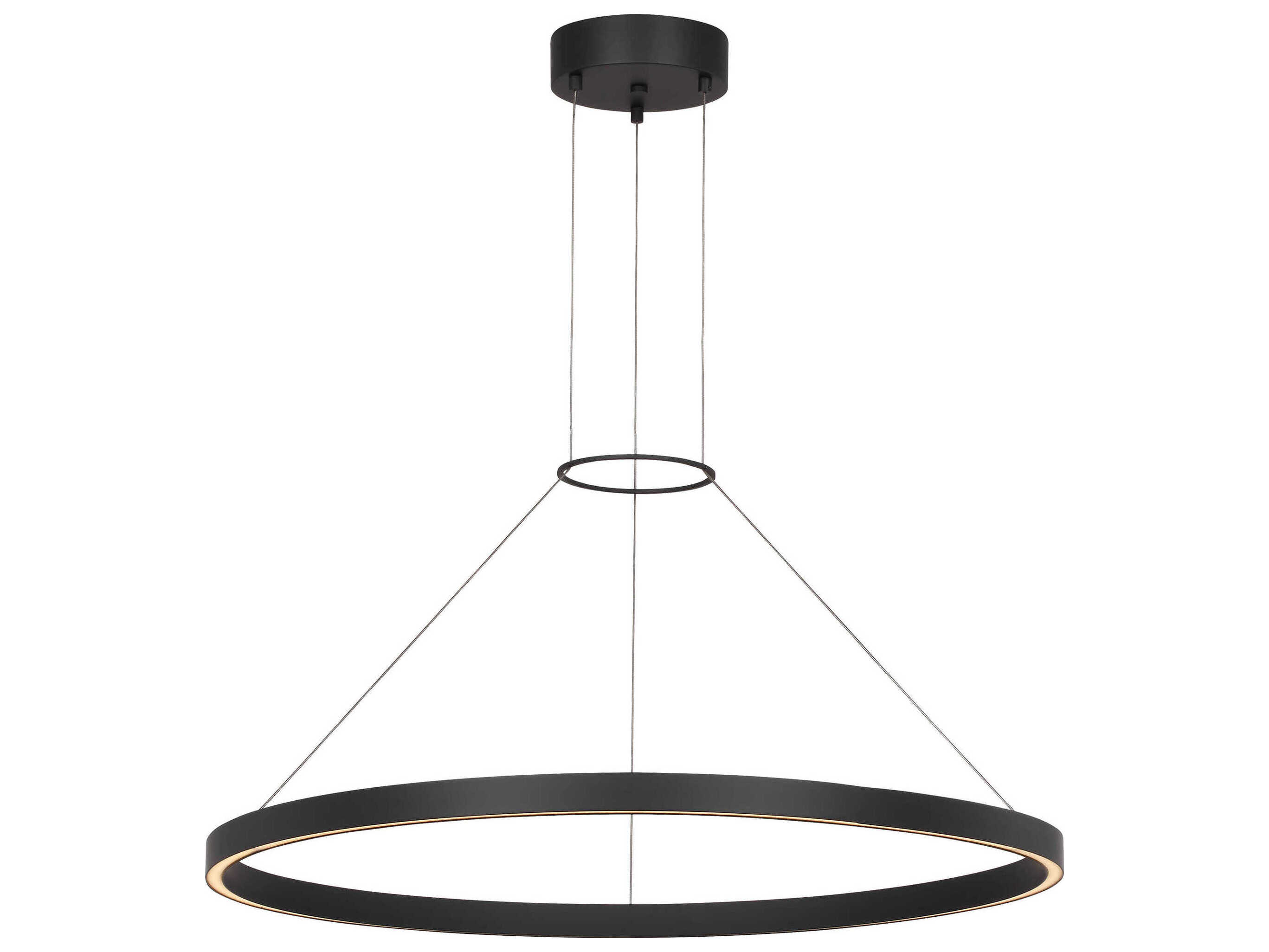 Visual Comfort Modern Fiama 1-Light Matte Black Round Pendant