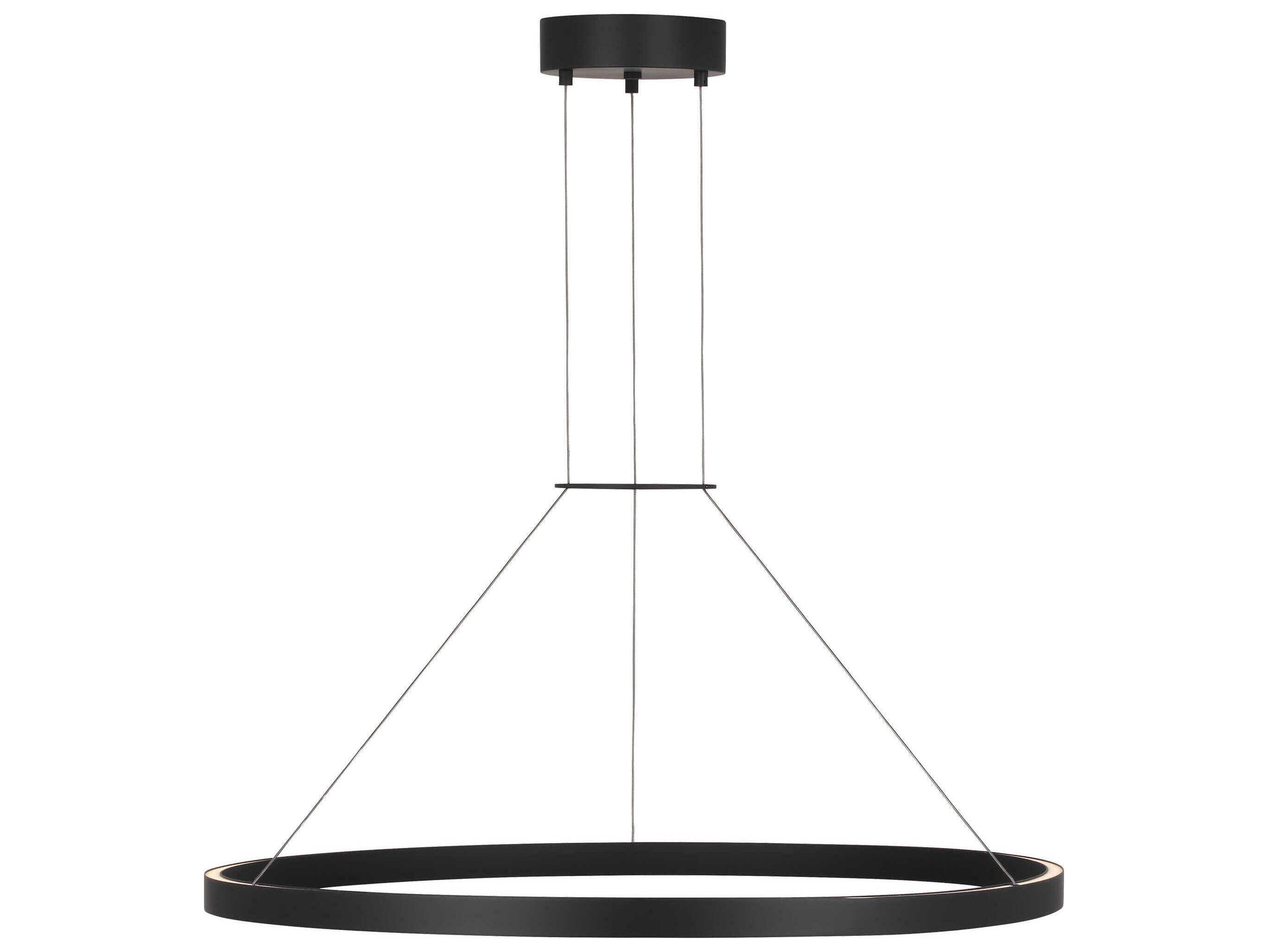 Visual Comfort Modern Fiama 1-Light Matte Black Round Pendant