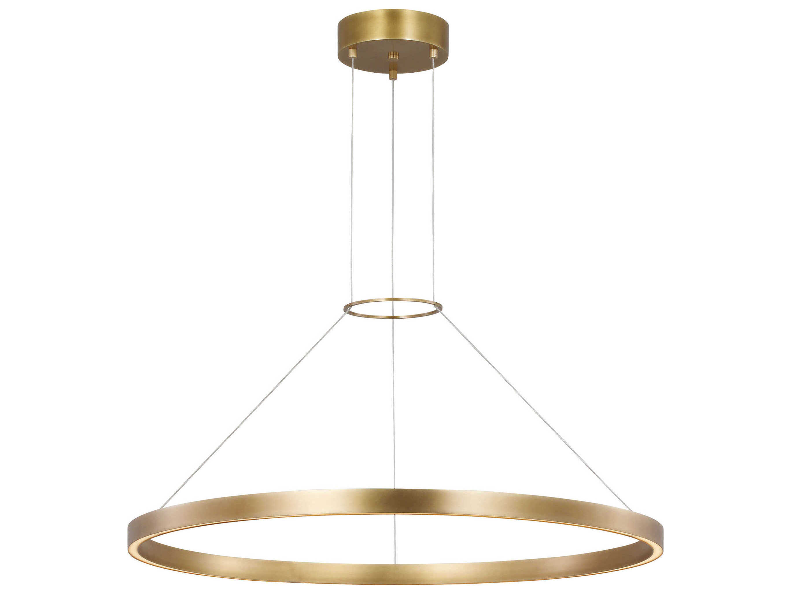 Visual Comfort Modern Fiama 1-Light Plated Brass Round Pendant