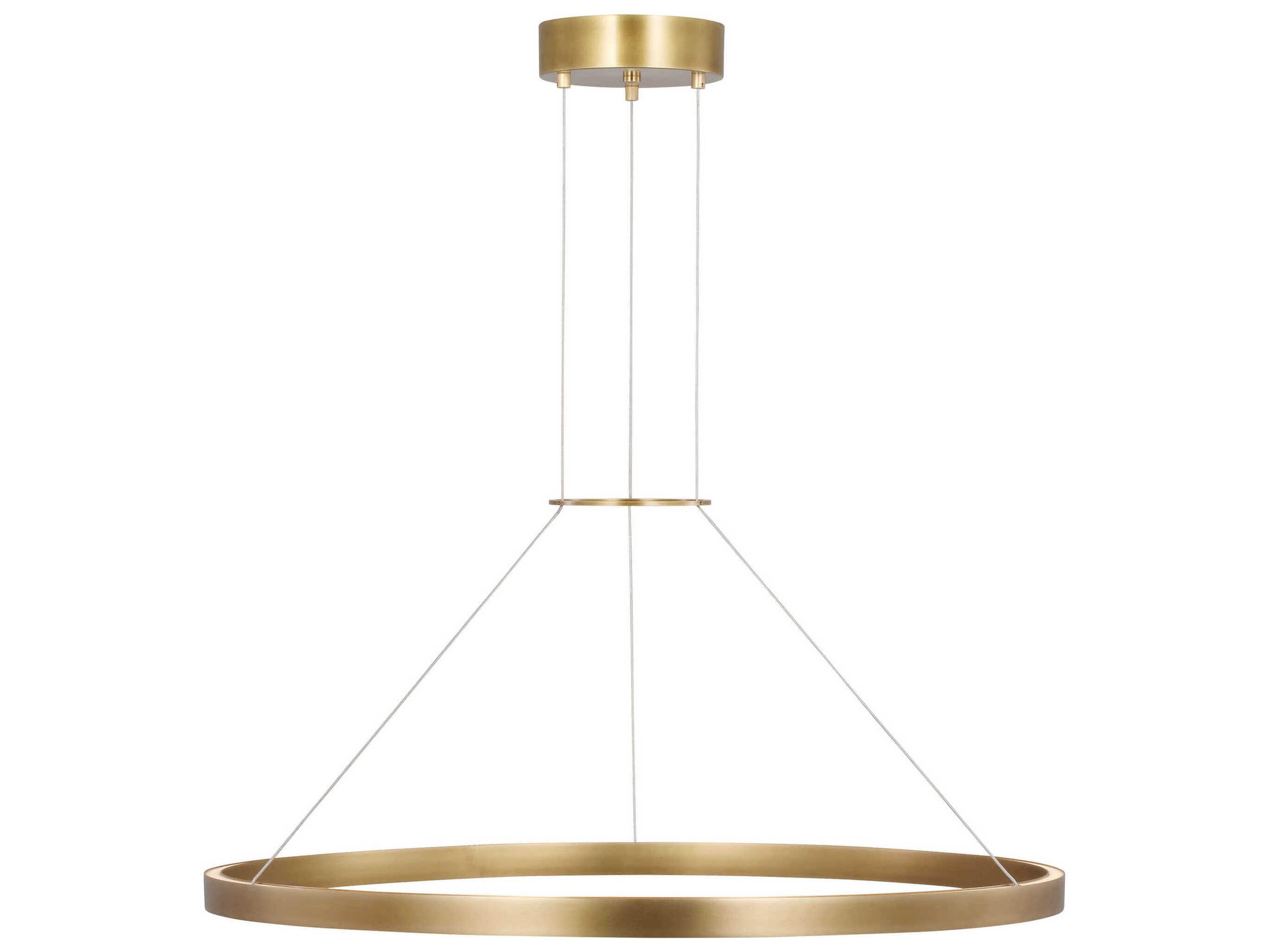 Visual Comfort Modern Fiama 1-Light Plated Brass Round Pendant