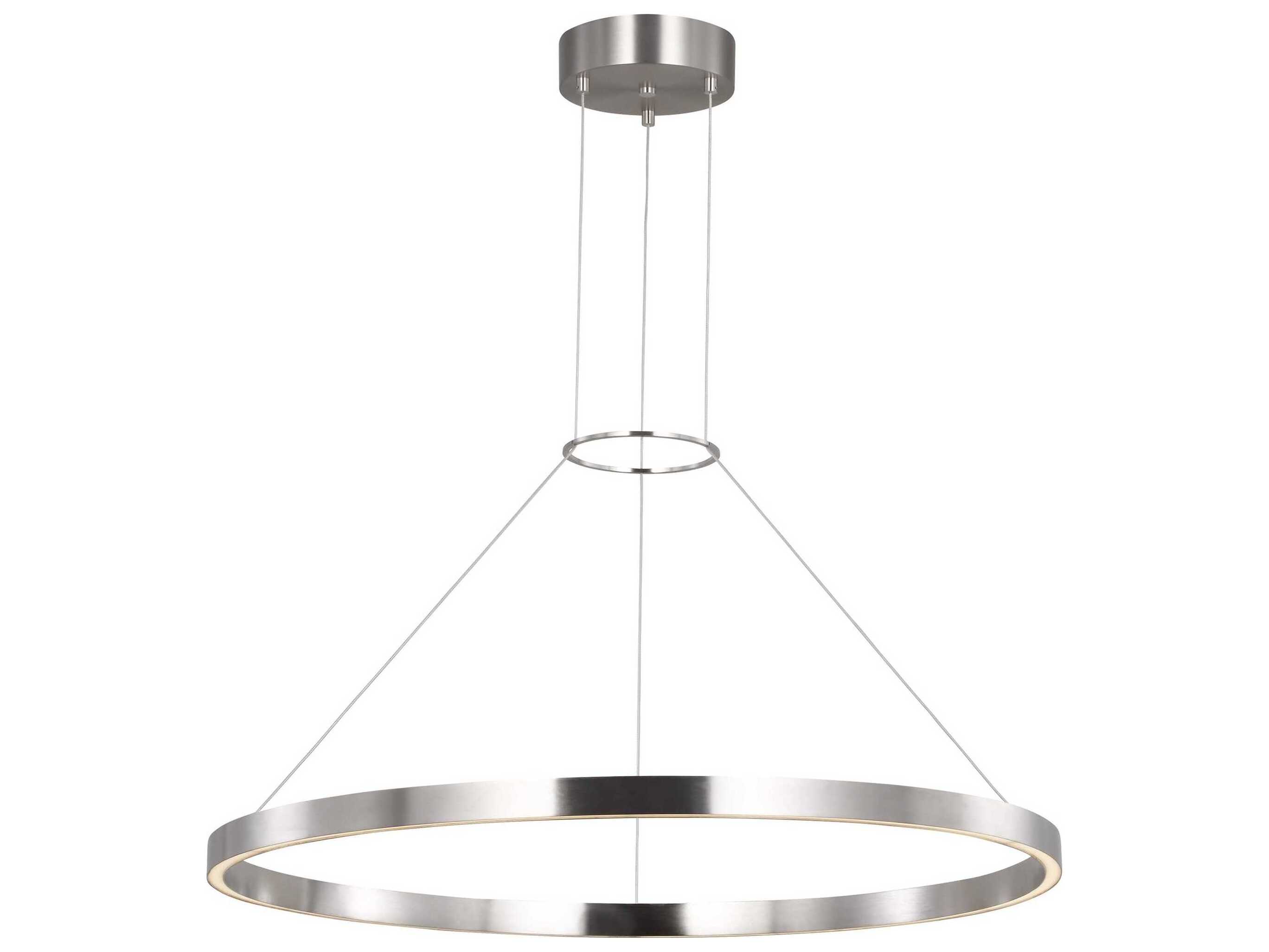Visual Comfort Modern Fiama 1-Light Satin Nickel Round Pendant
