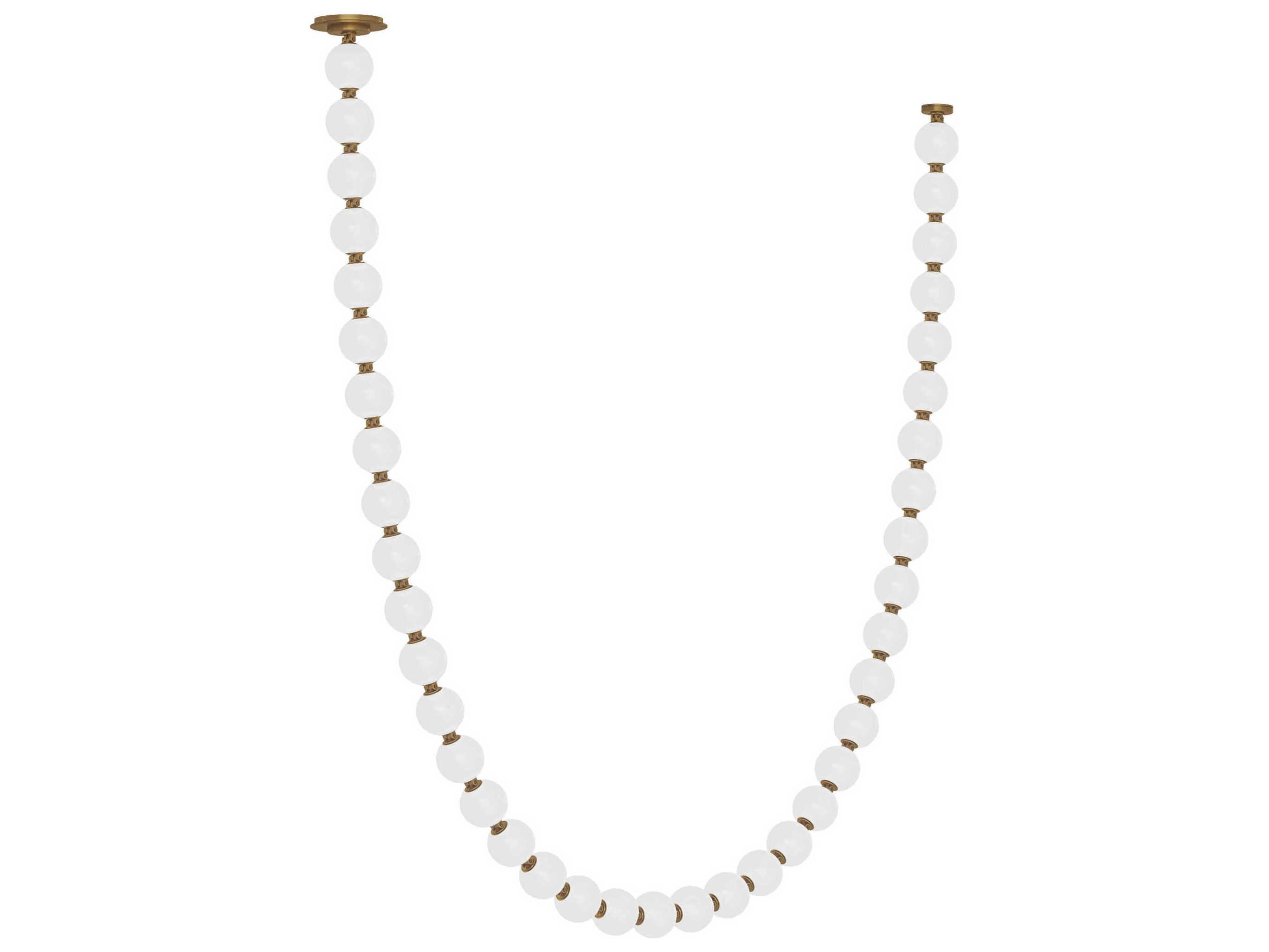 Visual Comfort Modern Perle 1-Light Natural Brass Globe Linear Chandelier