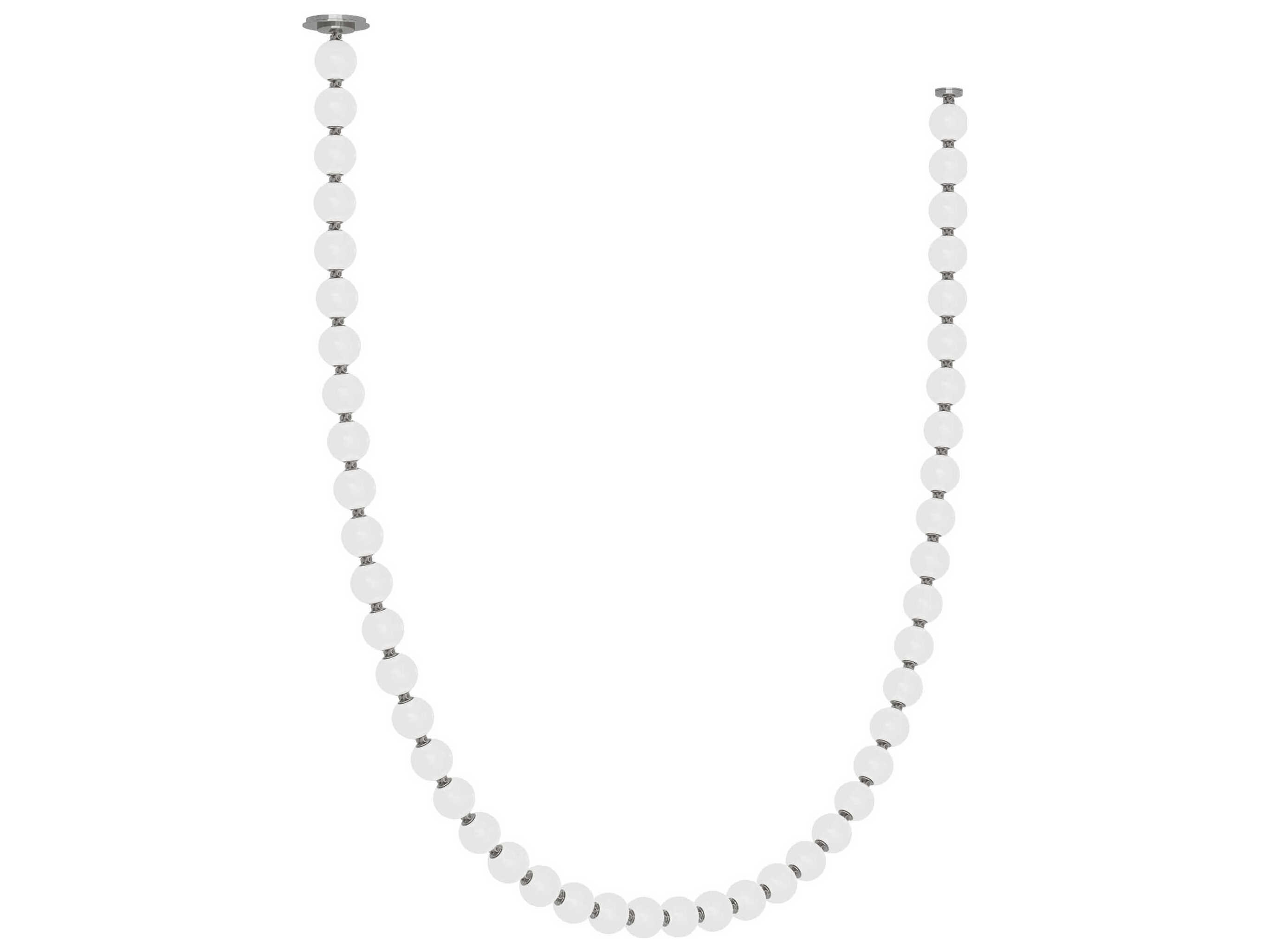 Visual Comfort Modern Perle 1-Light Polished Nickel Globe Linear Chandelier