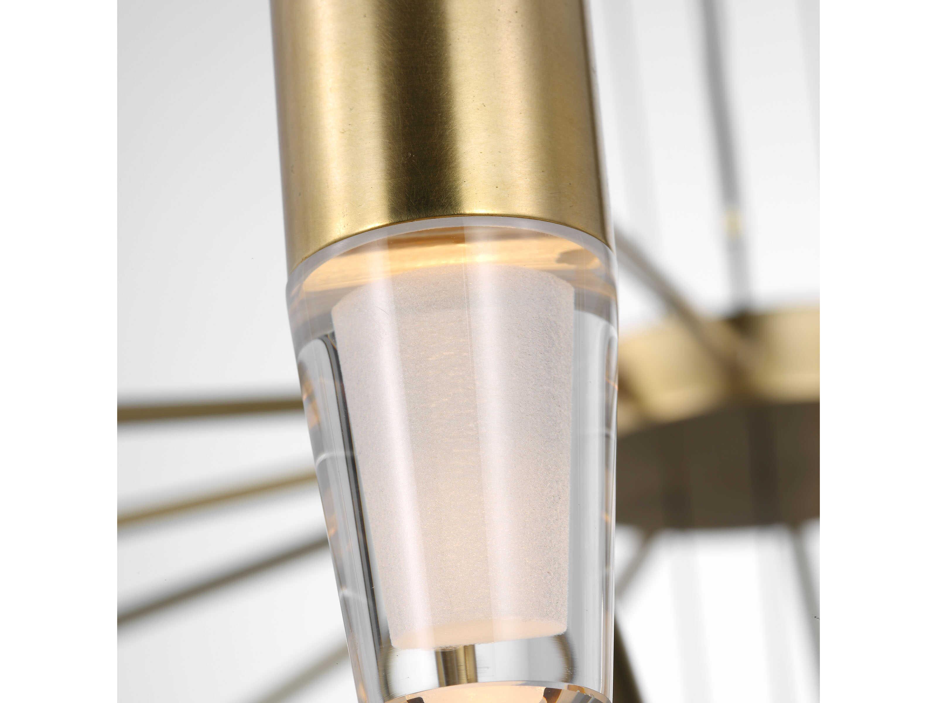 Visual Comfort Modern Lassell 24-Light Natural Brass Geometric Chandelier