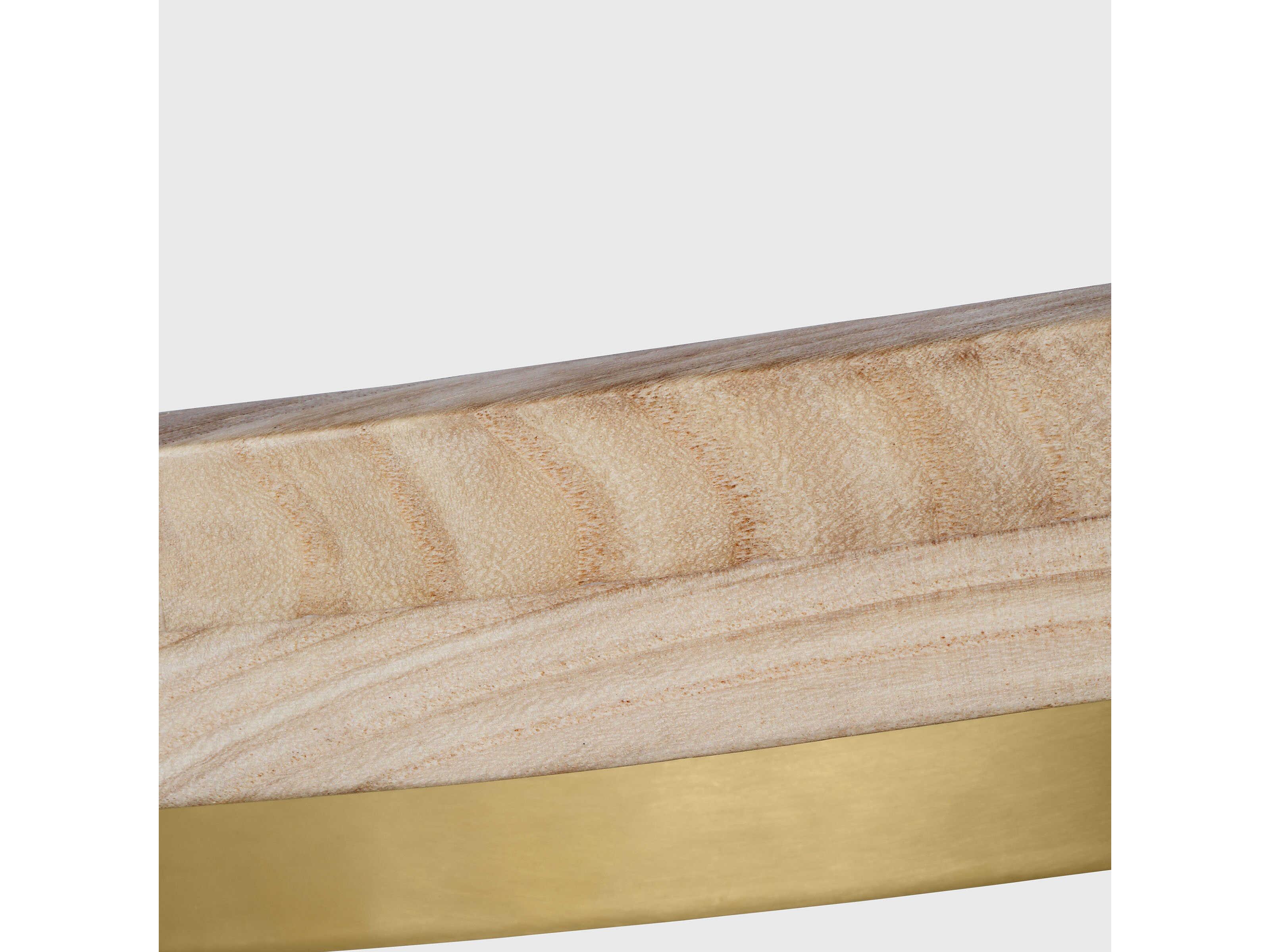 Visual Comfort Modern Grace 1-Light Hand Rubbed Antique Brass Natural Oak Pendant