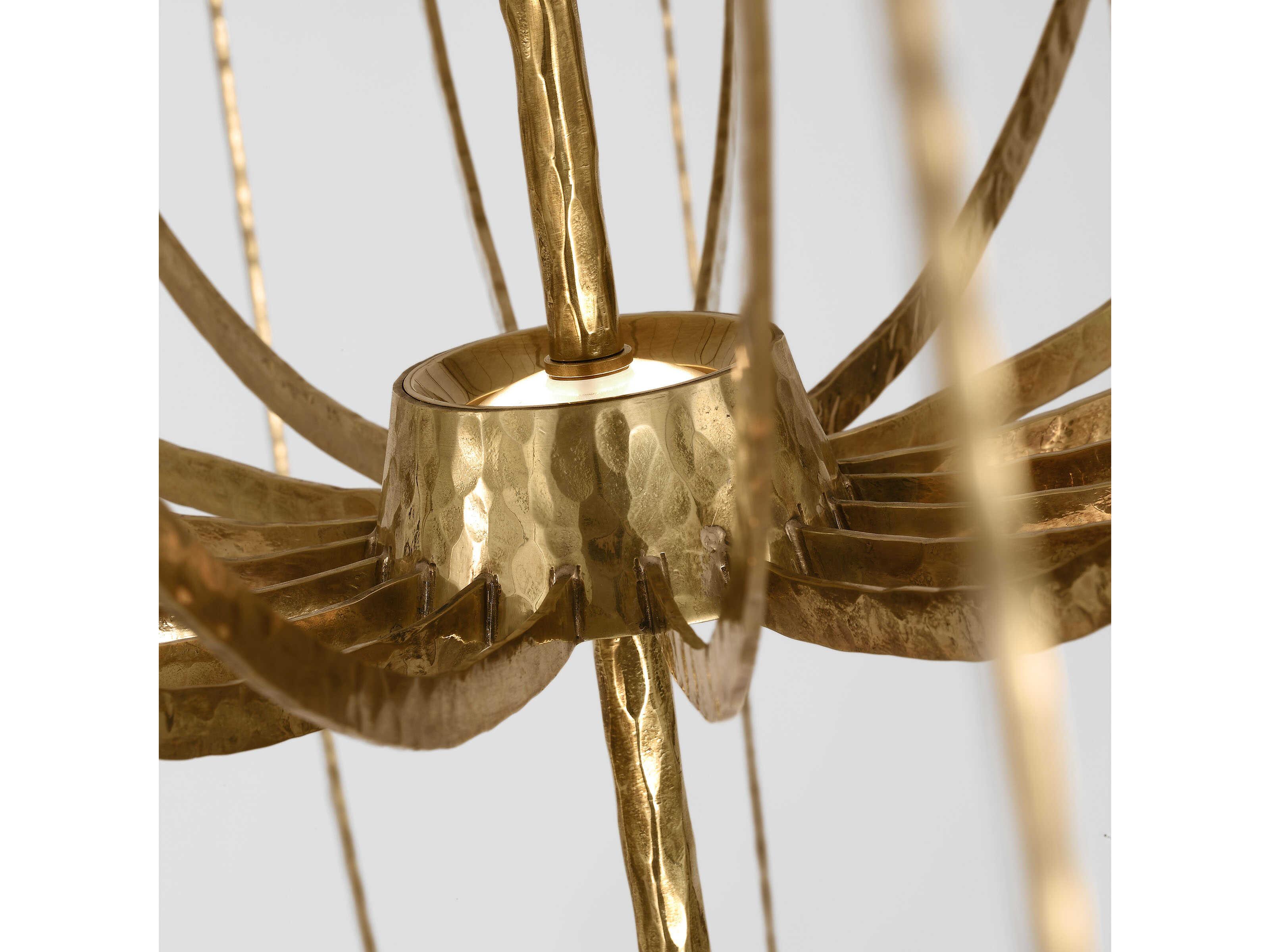 Visual Comfort Modern Sanchi 4-Light Polished Antique Brass Tiered Chandelier