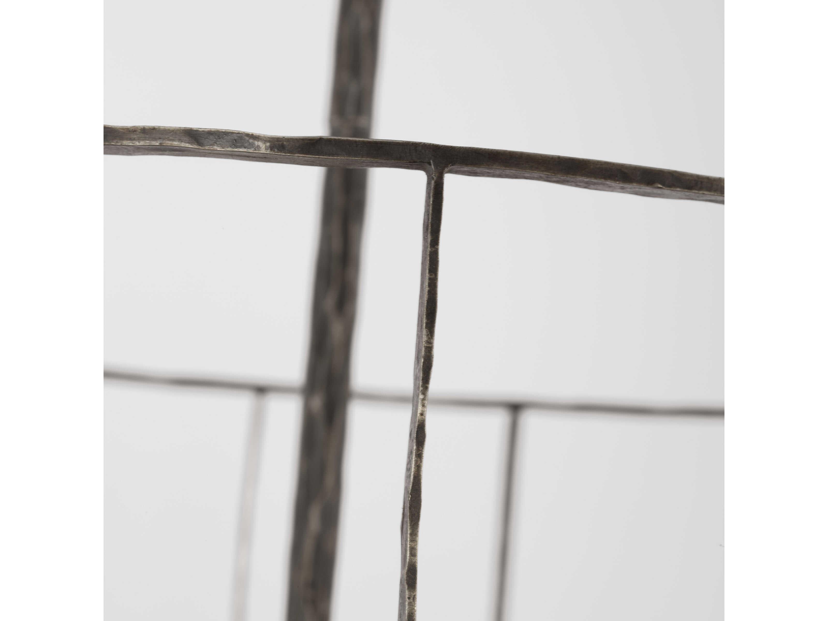 Visual Comfort Modern Sanchi 3-Light Aged Iron Gray Tiered Chandelier