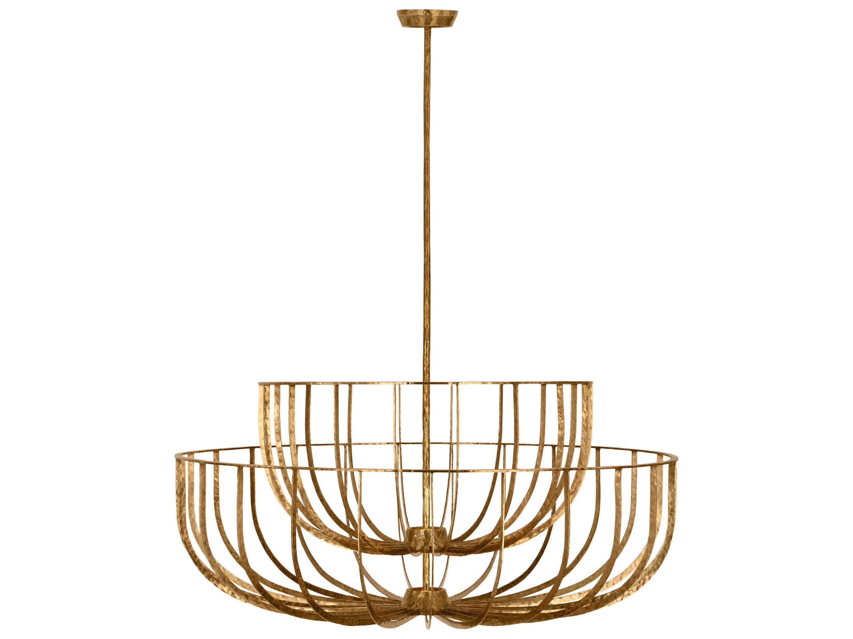 Visual Comfort Modern Sanchi 3-Light Polished Antique Brass Tiered Chandelier