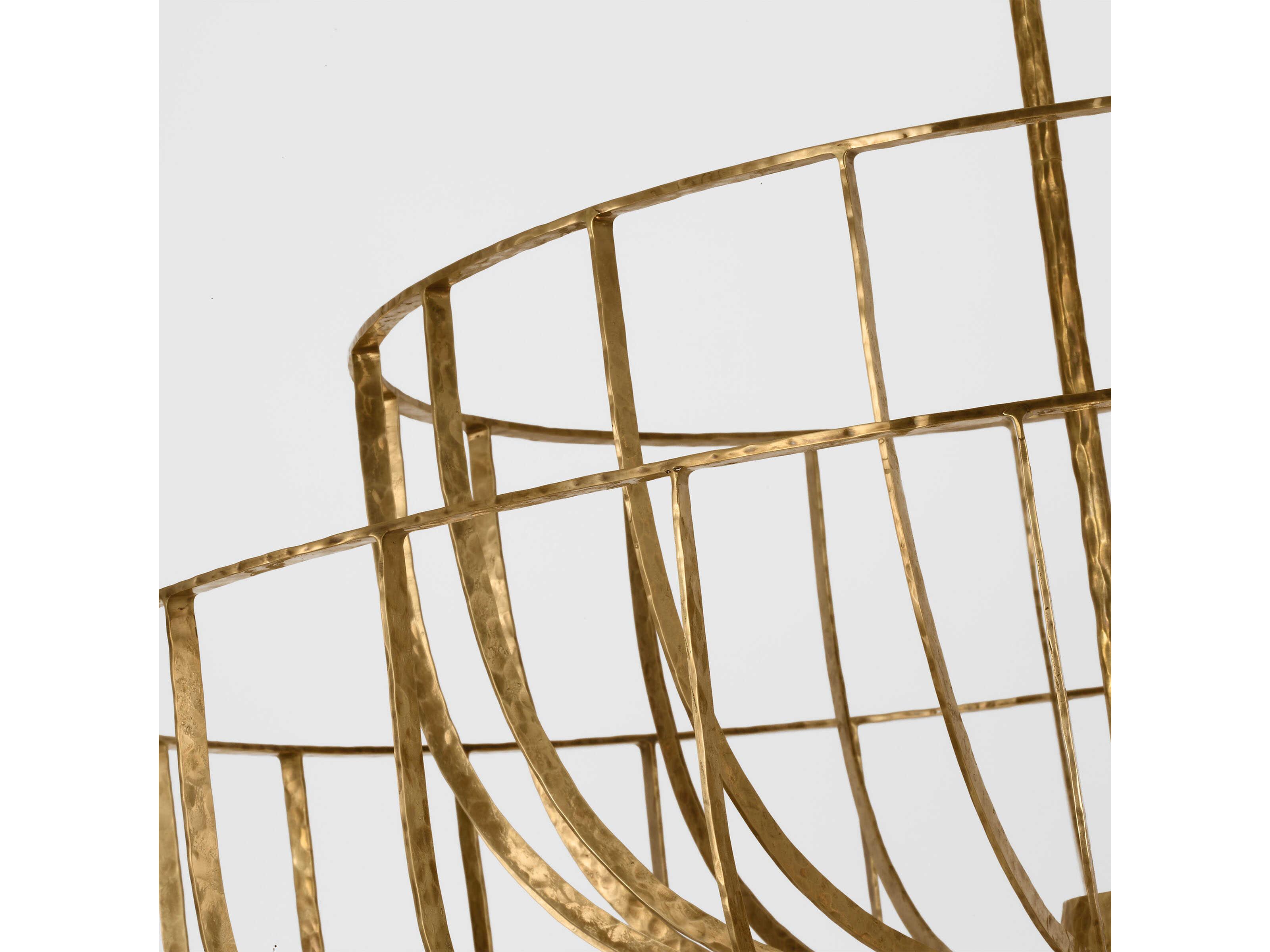 Visual Comfort Modern Sanchi 3-Light Polished Antique Brass Tiered Chandelier