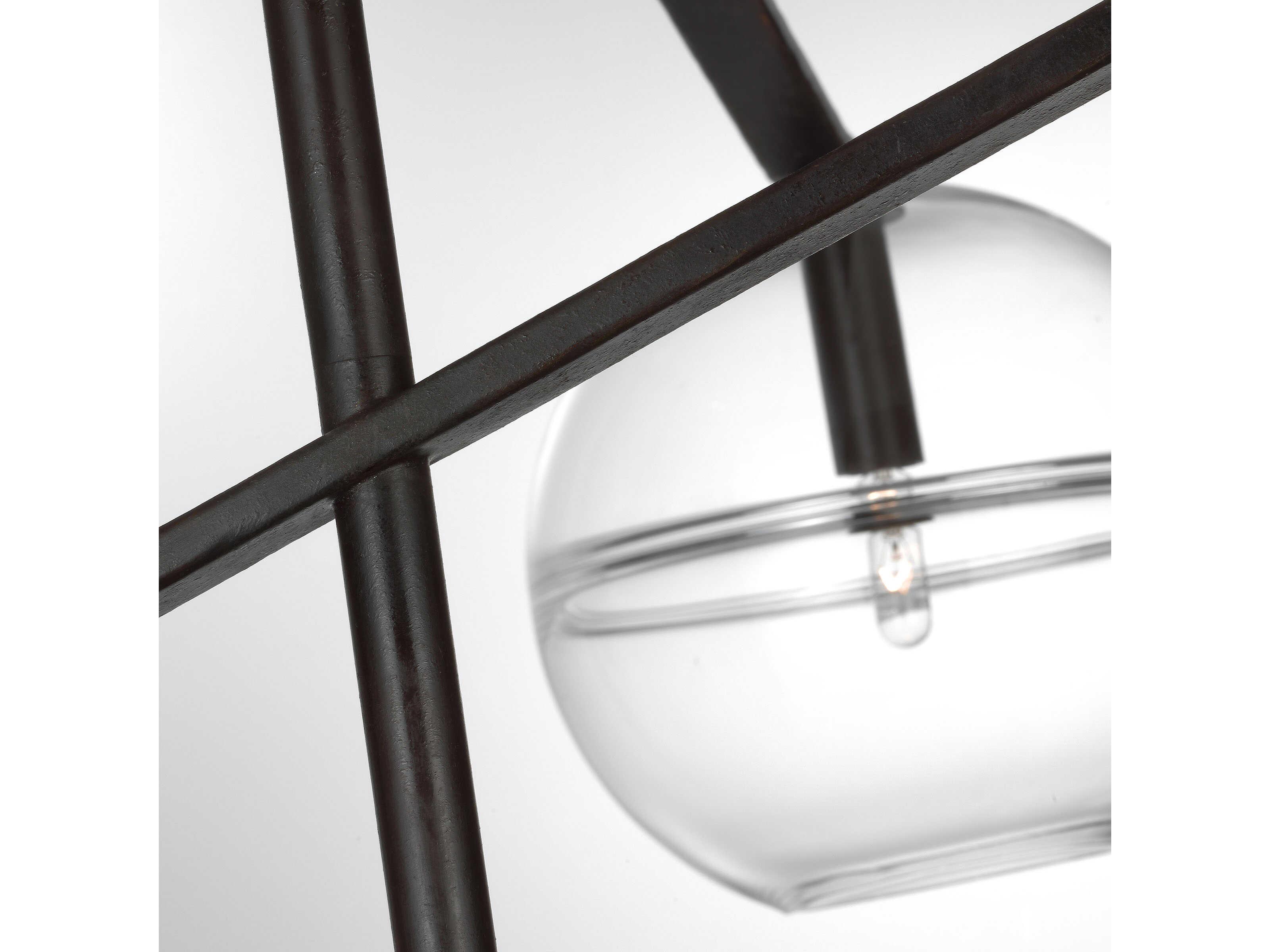 Visual Comfort Modern Lowing 6-Light White Black Globe Chandelier