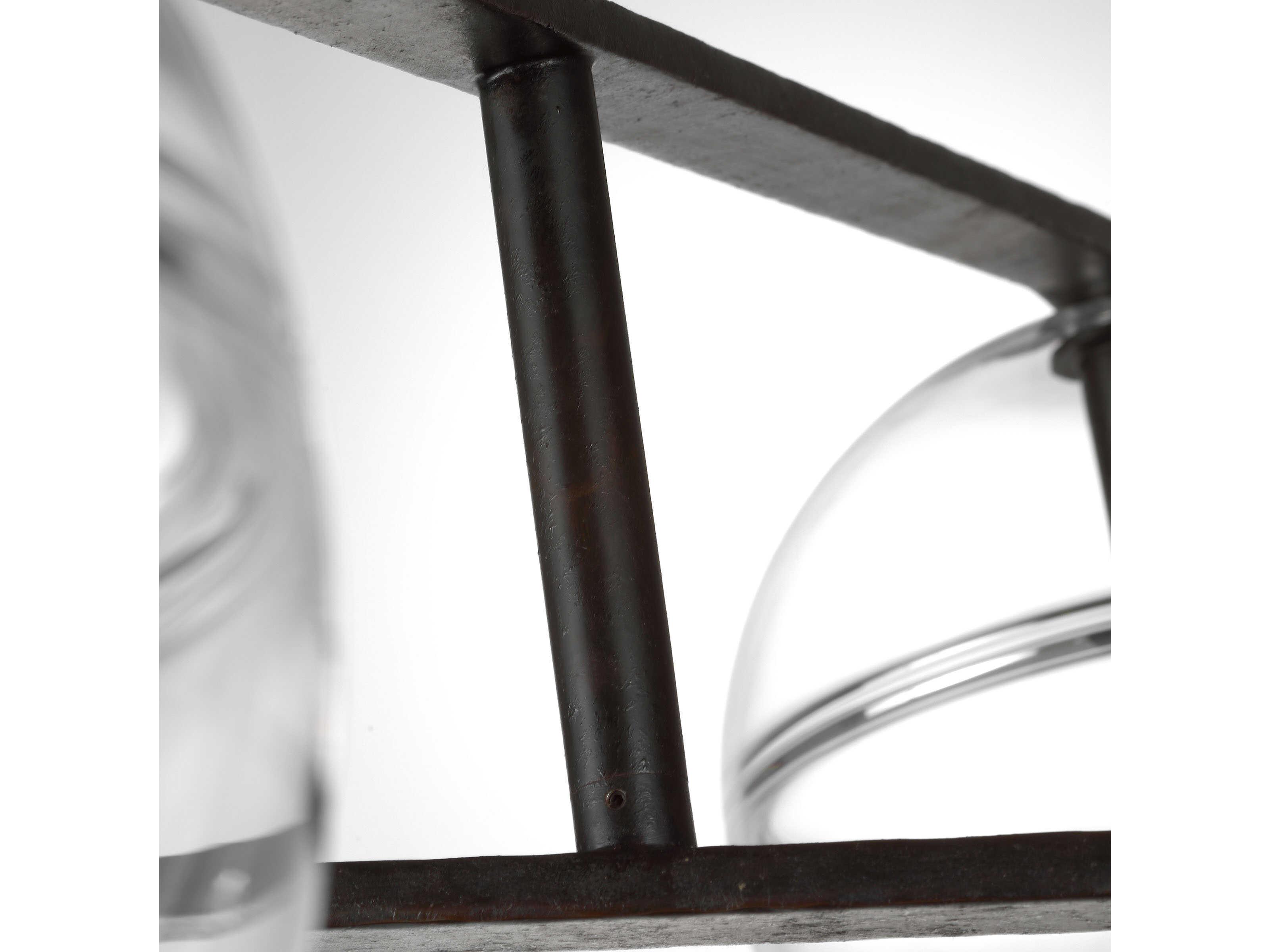 Visual Comfort Modern Lowing 4-Light White Black Globe Chandelier