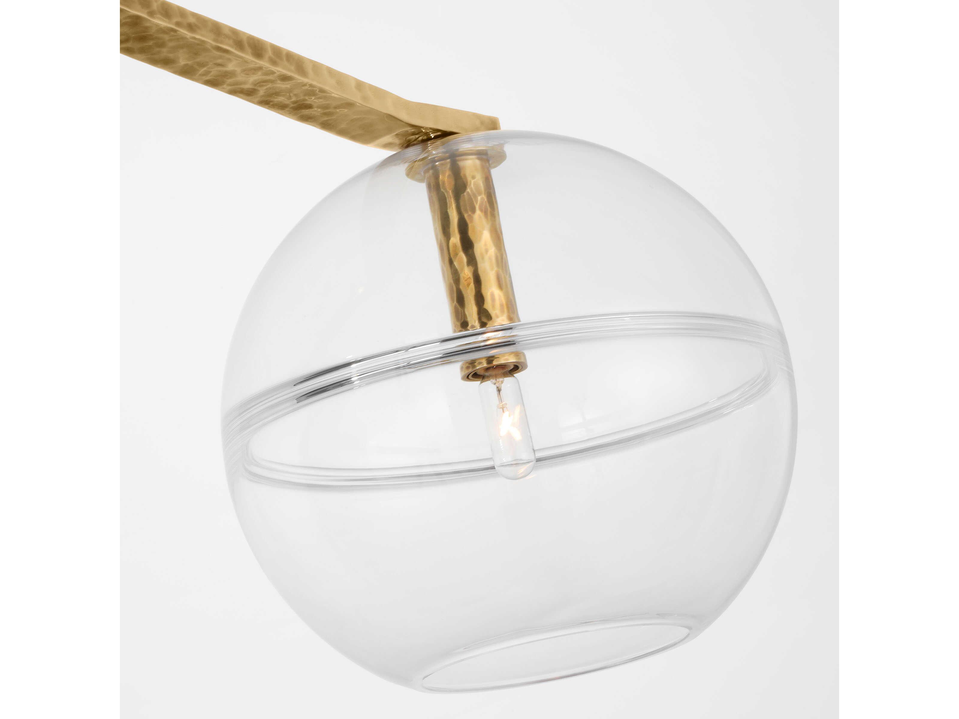 Visual Comfort Modern Lowing 2-Light Polished Antique Brass Linear Island Pendant