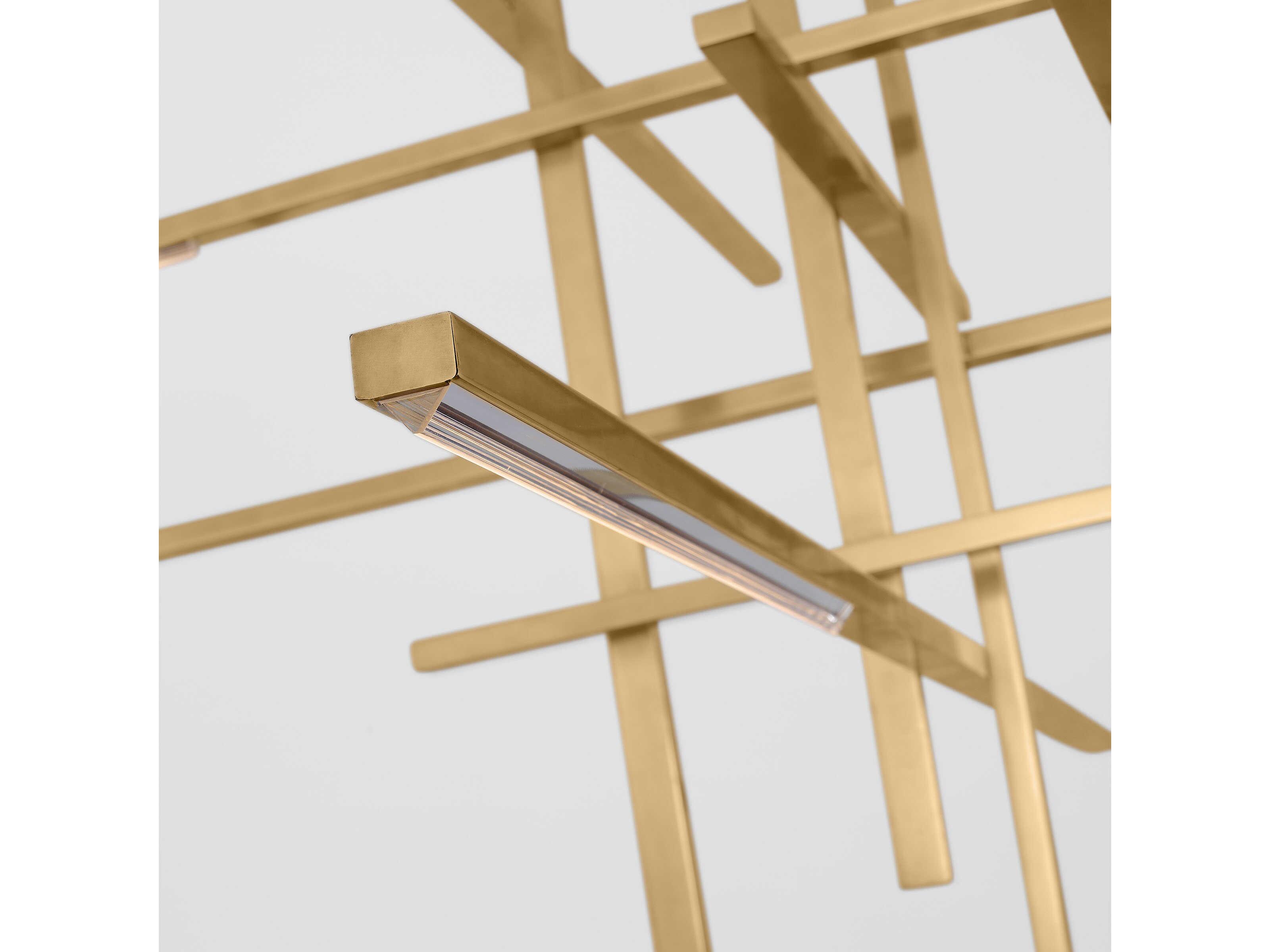 Visual Comfort Modern Cityscape 7-Light Natural Brass Linear Chandelier