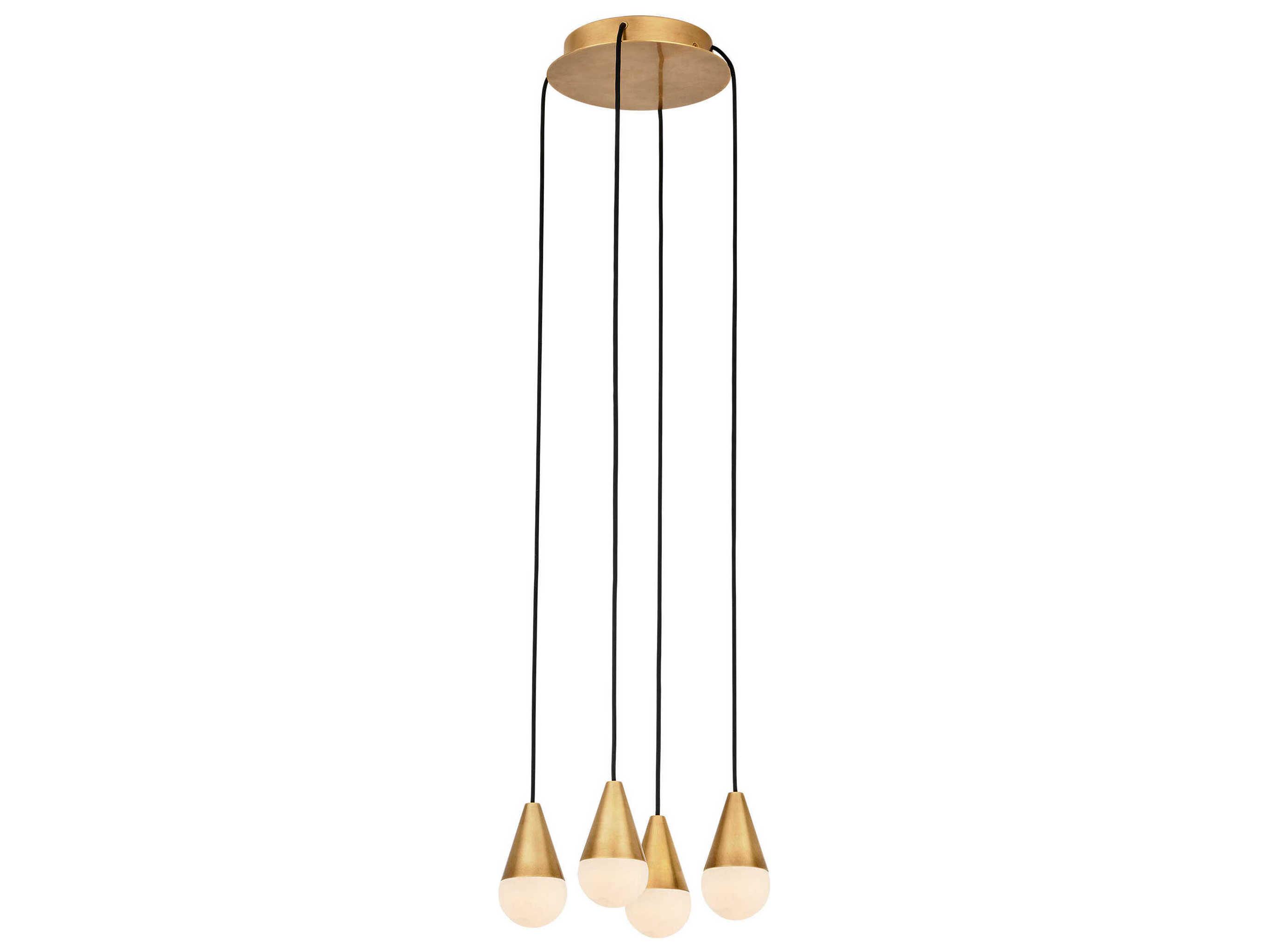 Visual Comfort Modern Cupola 4-Light Hand Rubbed Antique Brass Mini Pendant