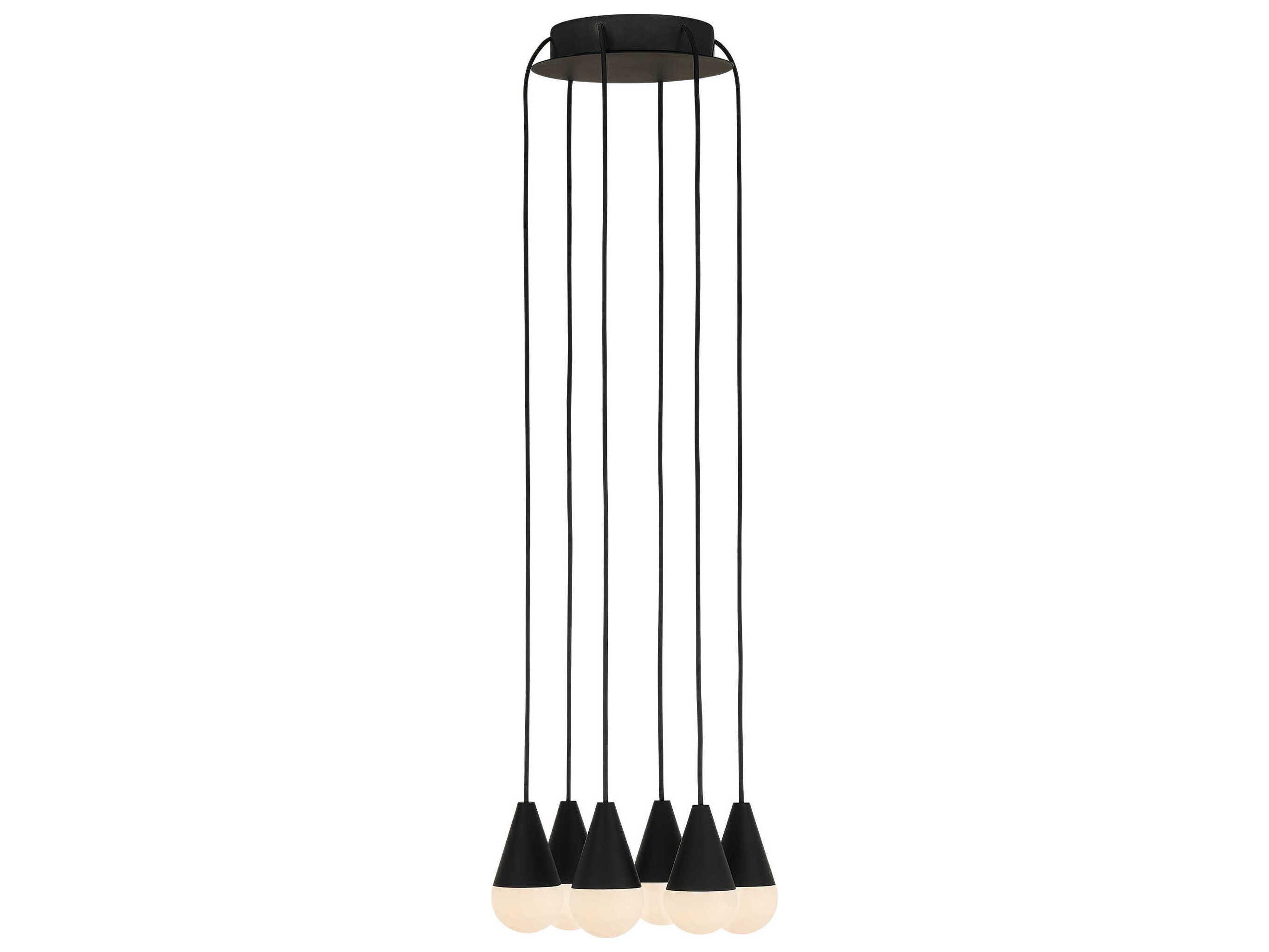 Visual Comfort Modern Cupola 6-Light Nightshade Black Mini Pendant