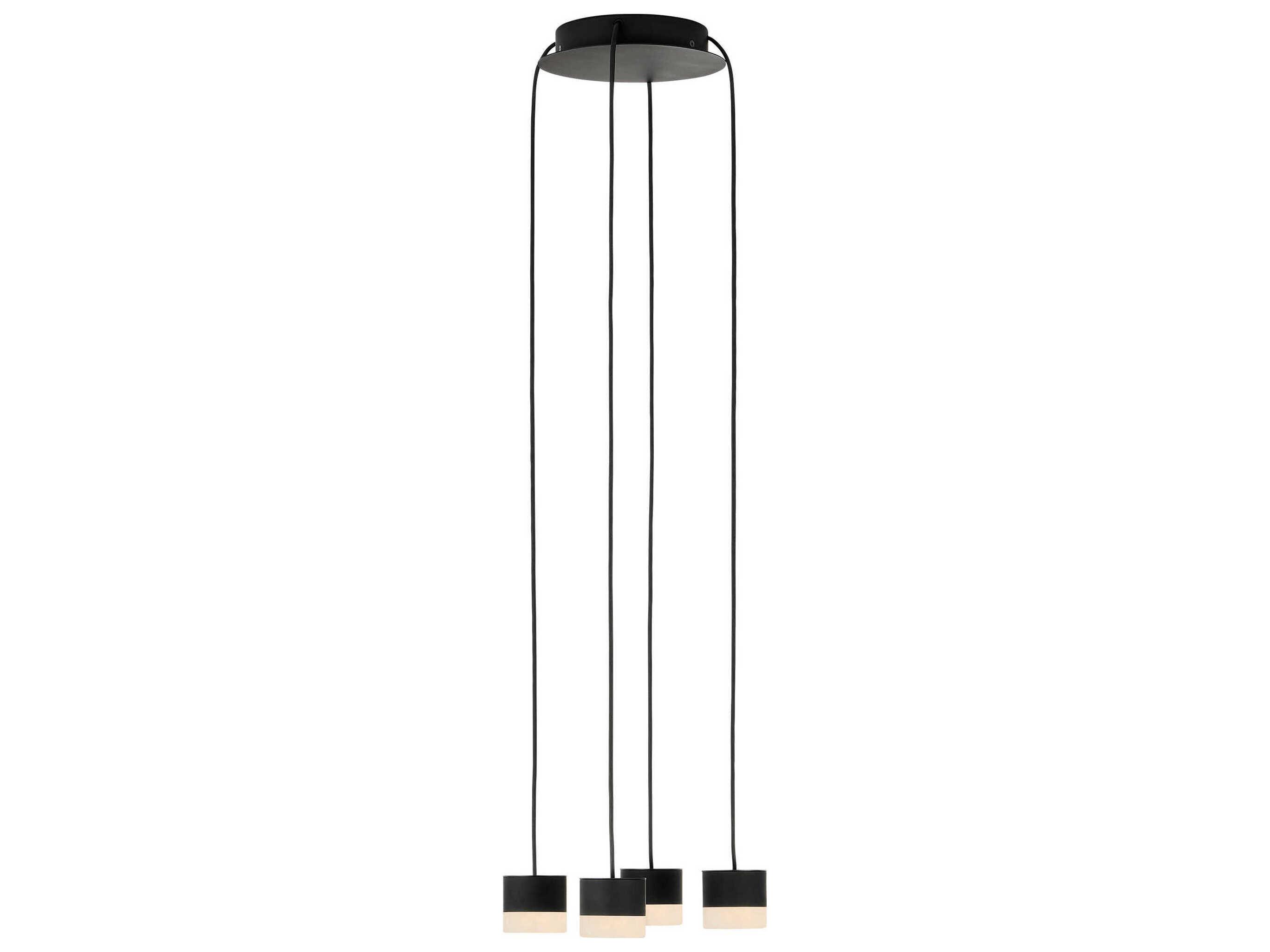 Visual Comfort Modern Gable 4-Light Nightshade Black Mini Pendant