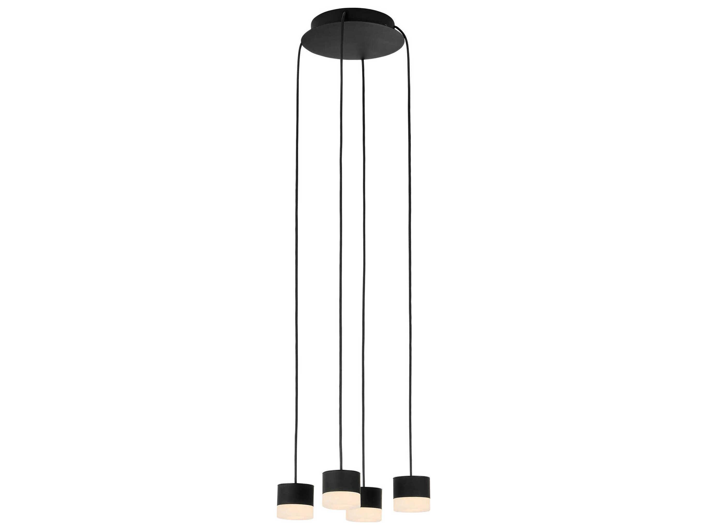 Visual Comfort Modern Gable 4-Light Nightshade Black Mini Pendant