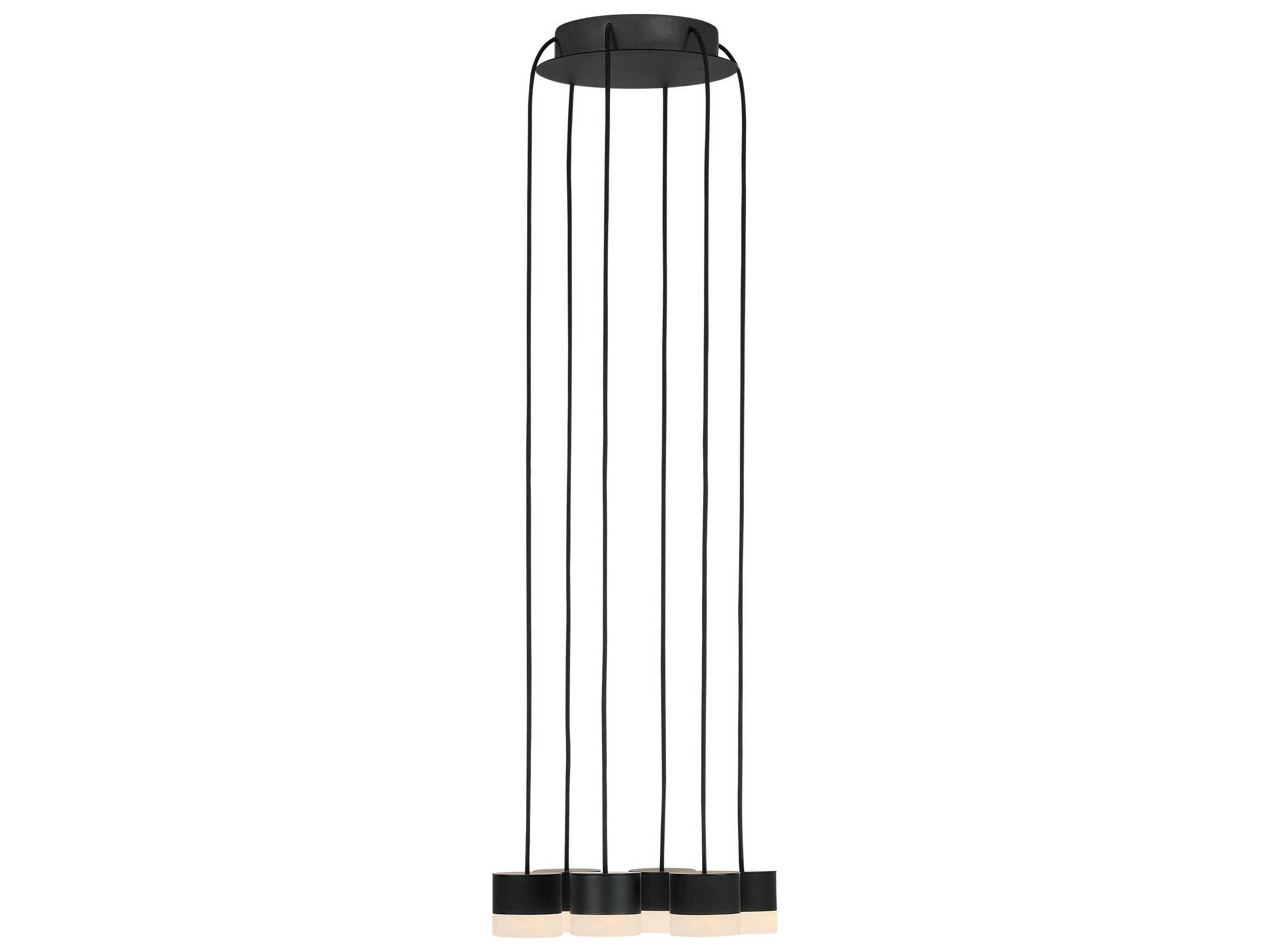 Visual Comfort Modern Gable 6-Light Nightshade Black Mini Pendant